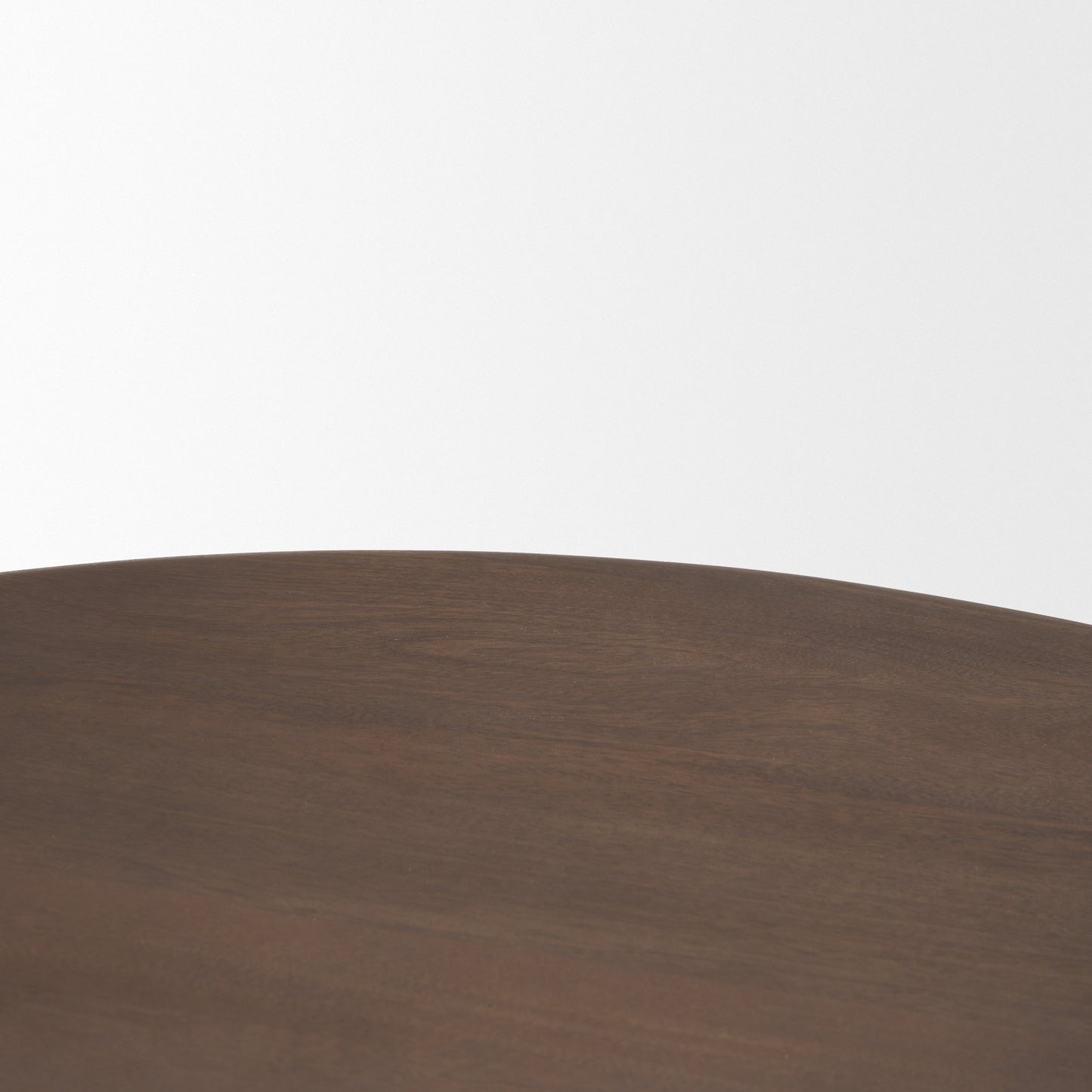 Shima Round Dark Brown Wood Coffee Table with Arched Legs - Elegant and Modern Living Room Accent