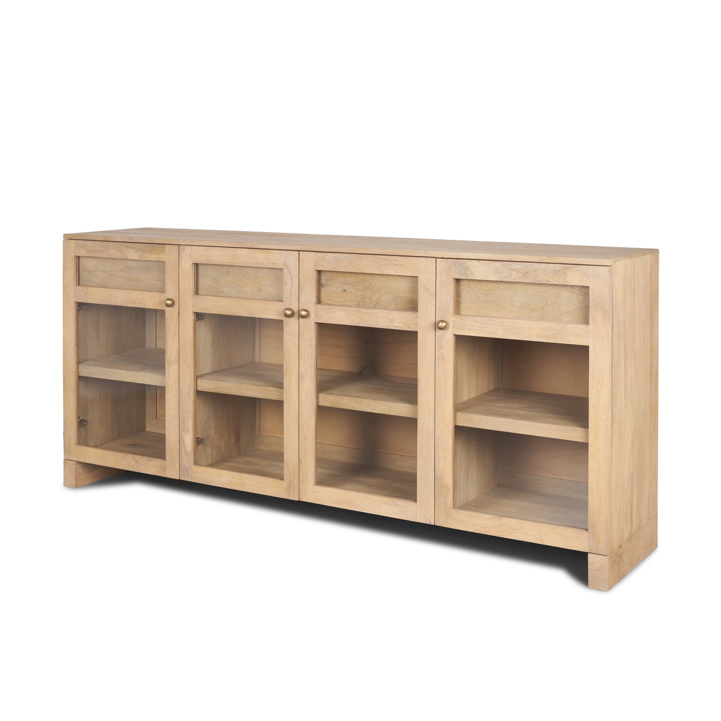 Sorina Reverse Fluted Light Brown Wood Sideboard - Elegant and Modern Storage Solution