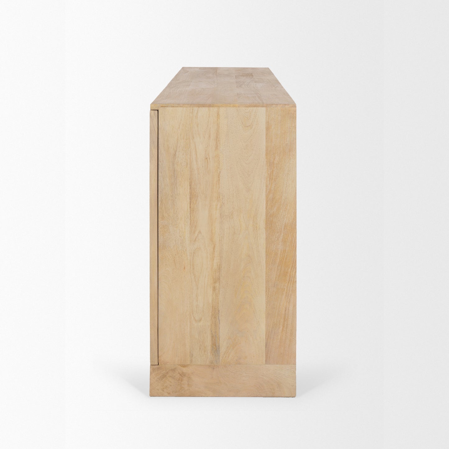 Sorina Reverse Fluted Light Brown Wood Sideboard - Elegant and Modern Storage Solution