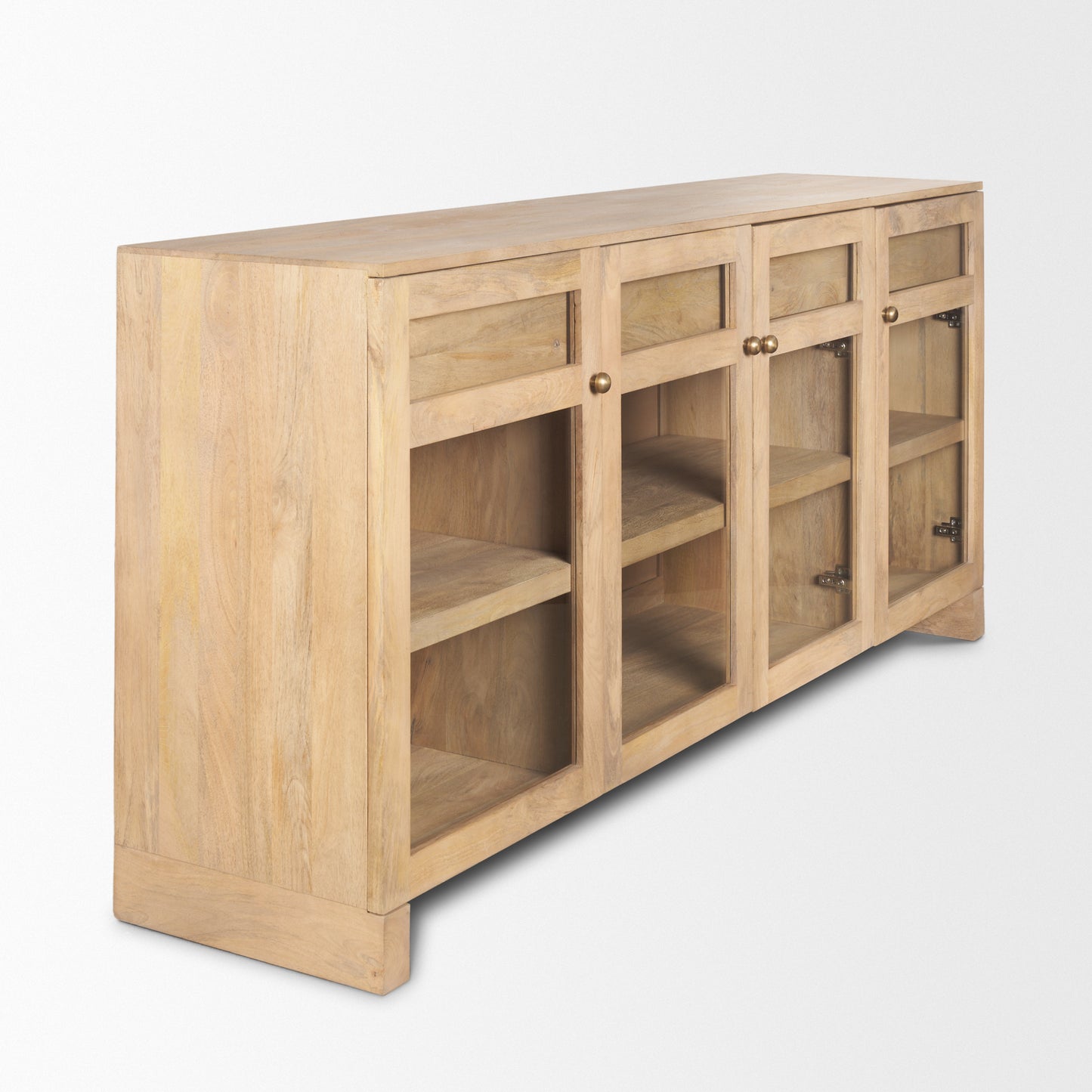Sorina Reverse Fluted Light Brown Wood Sideboard - Elegant and Modern Storage Solution