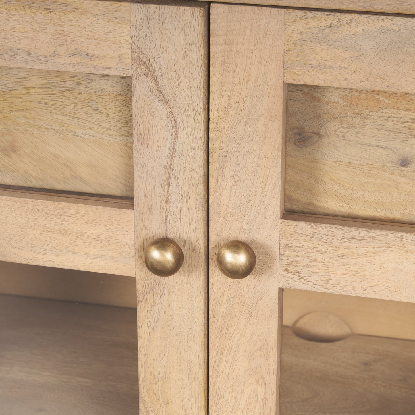 Sorina Reverse Fluted Light Brown Wood Sideboard - Elegant and Modern Storage Solution
