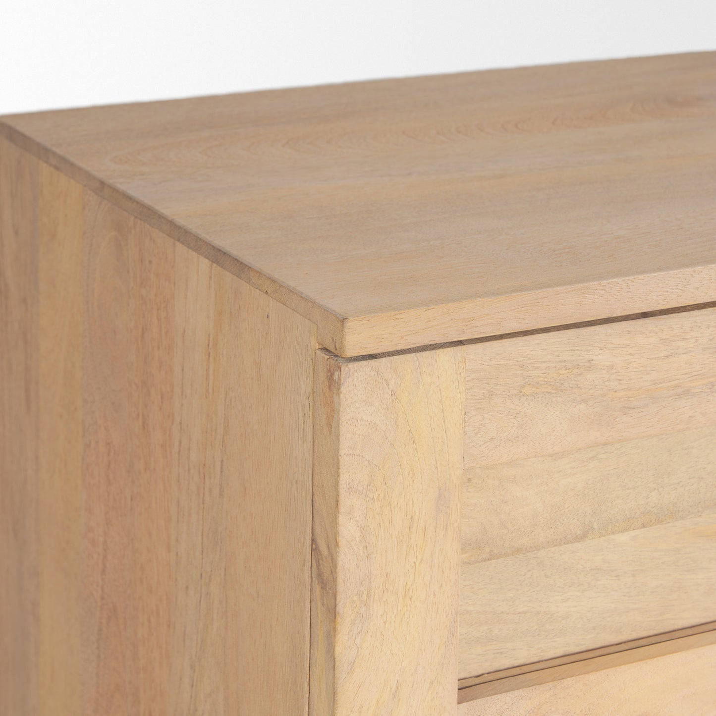 Sorina Reverse Fluted Light Brown Wood Sideboard - Elegant and Modern Storage Solution