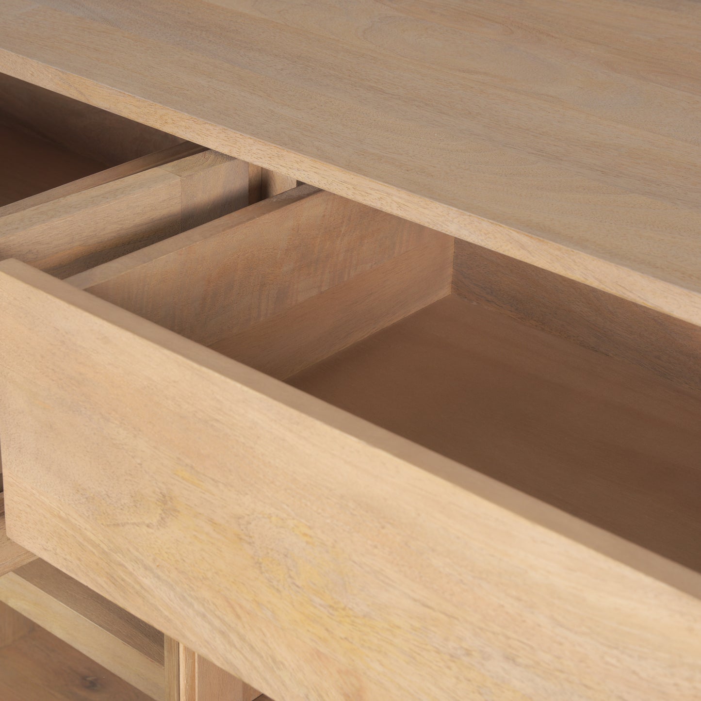 Sorina Reverse Fluted Light Brown Wood Sideboard - Elegant and Modern Storage Solution
