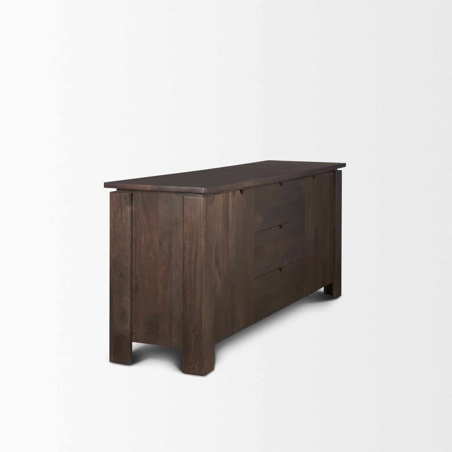 Wallen 2-Door Solid Dark Brown Wood Sideboard
