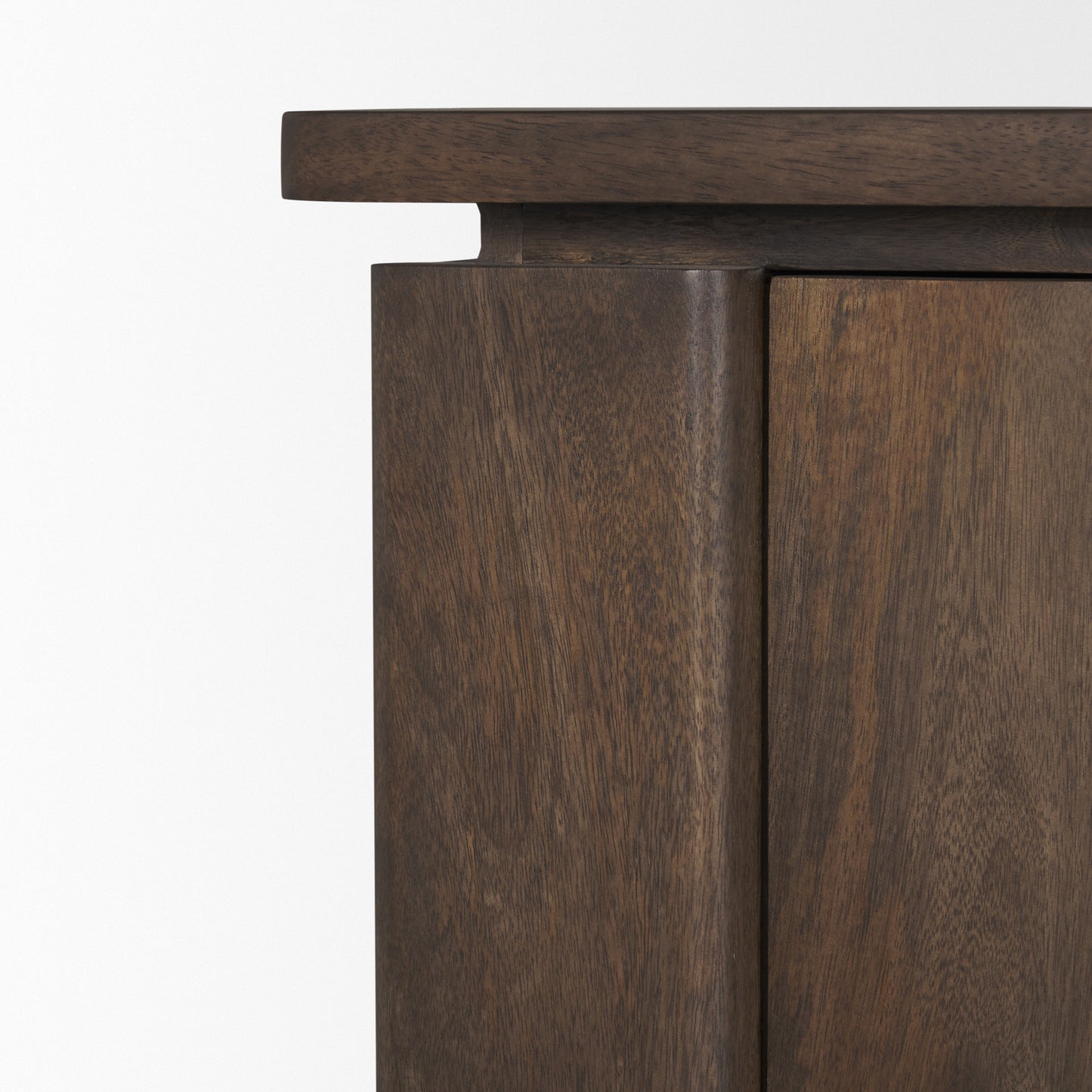 Wallen 2-Door Solid Dark Brown Wood Sideboard