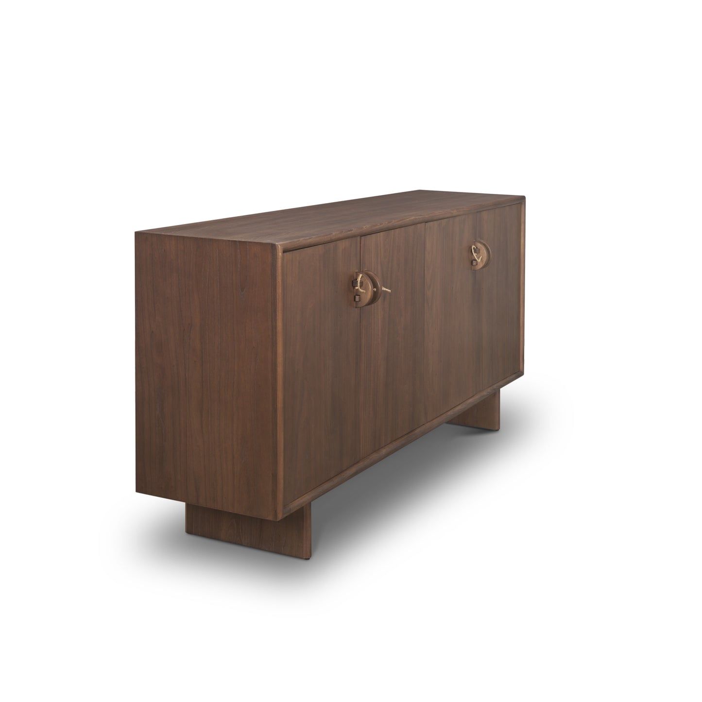 Varenna 4-Door Dark Brown Wood Sideboard with Rope Handles for a Rustic and Elegant Storage Solution
