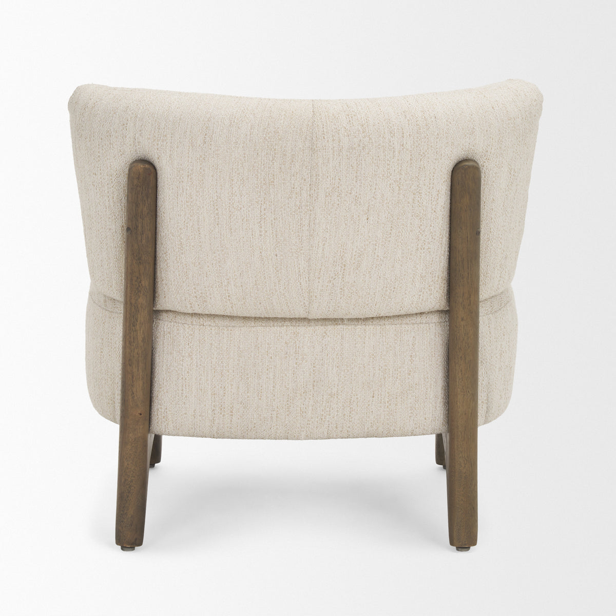 Vyra Dark Brown Wood Cream Fabric Accent Chair