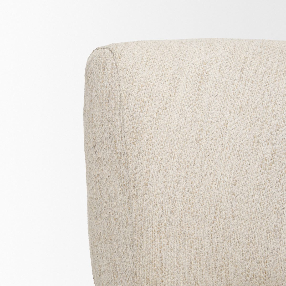 Vyra Dark Brown Wood Cream Fabric Accent Chair