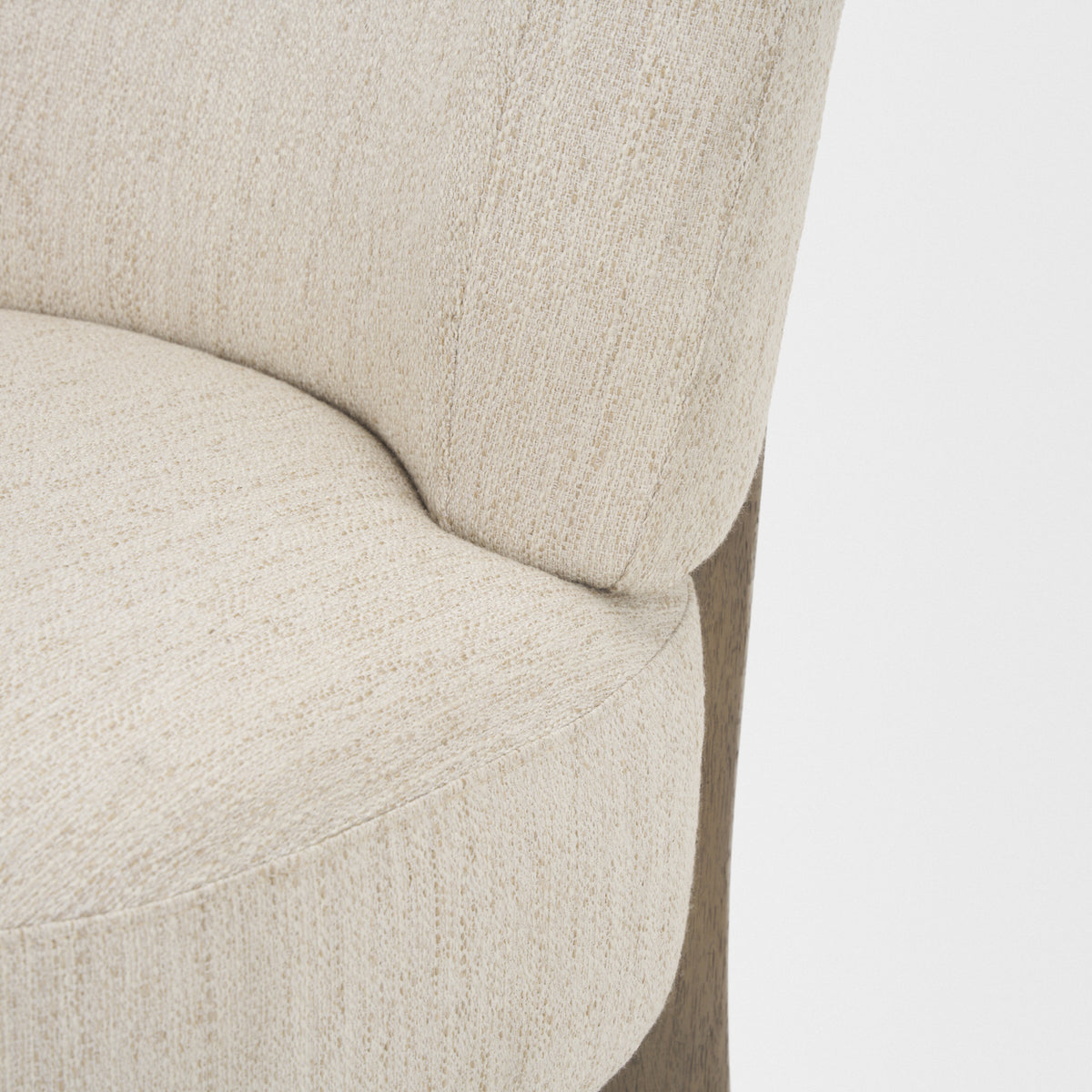 Vyra Dark Brown Wood Cream Fabric Accent Chair