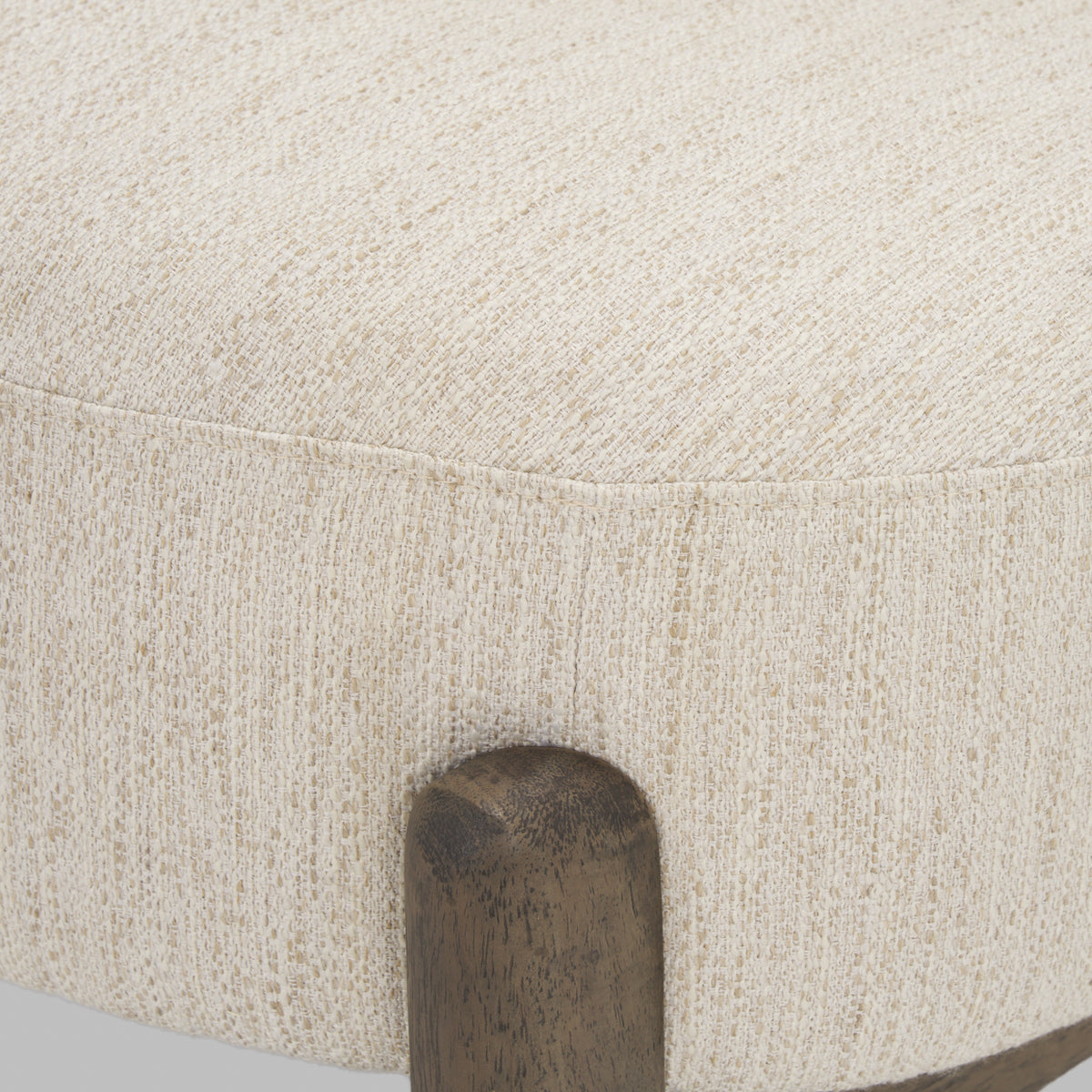 Vyra Dark Brown Wood Cream Fabric Accent Chair