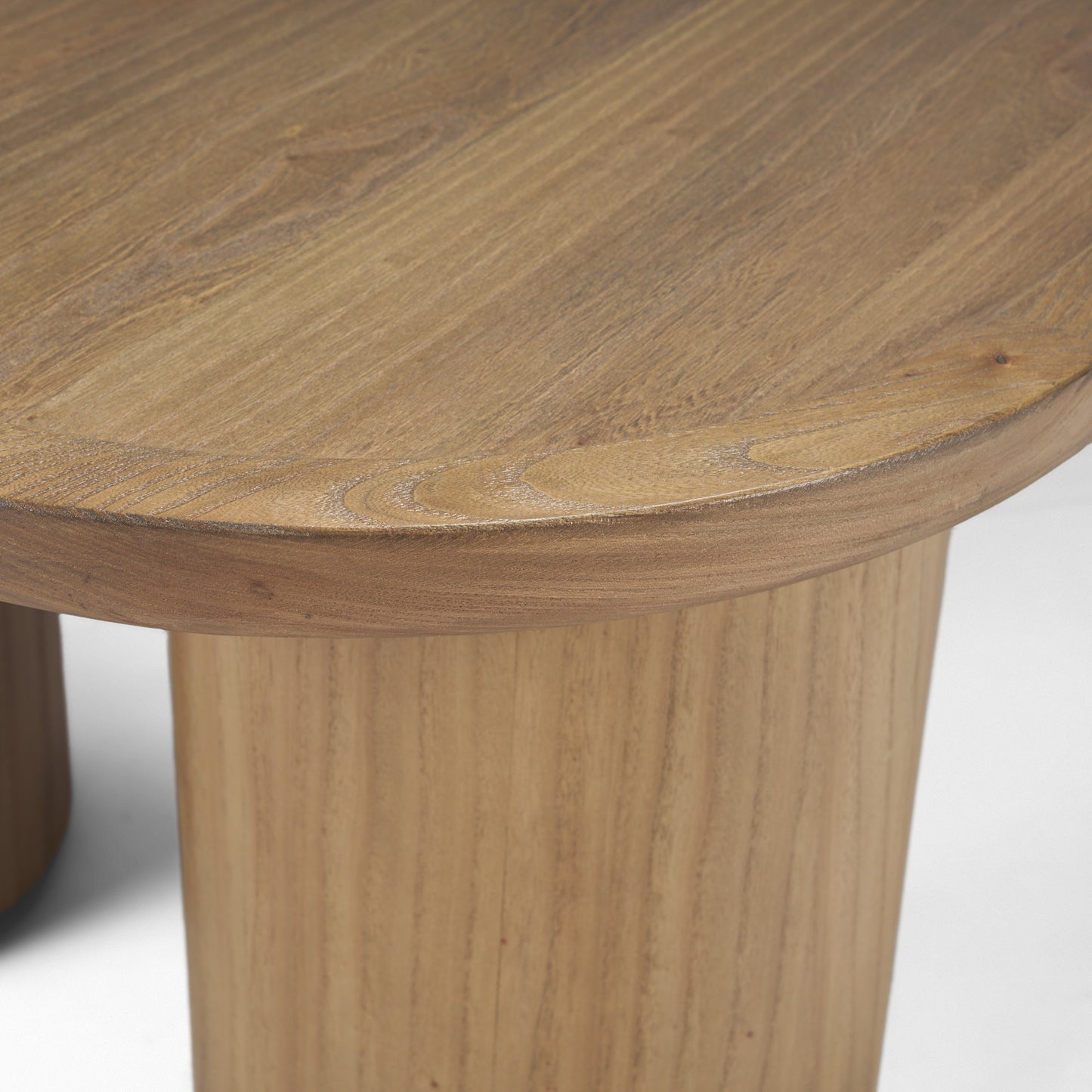 Tavi Rectangular Natural Brown Coffee Table with Column Legs - Elegant and Timeless Living Room Accent