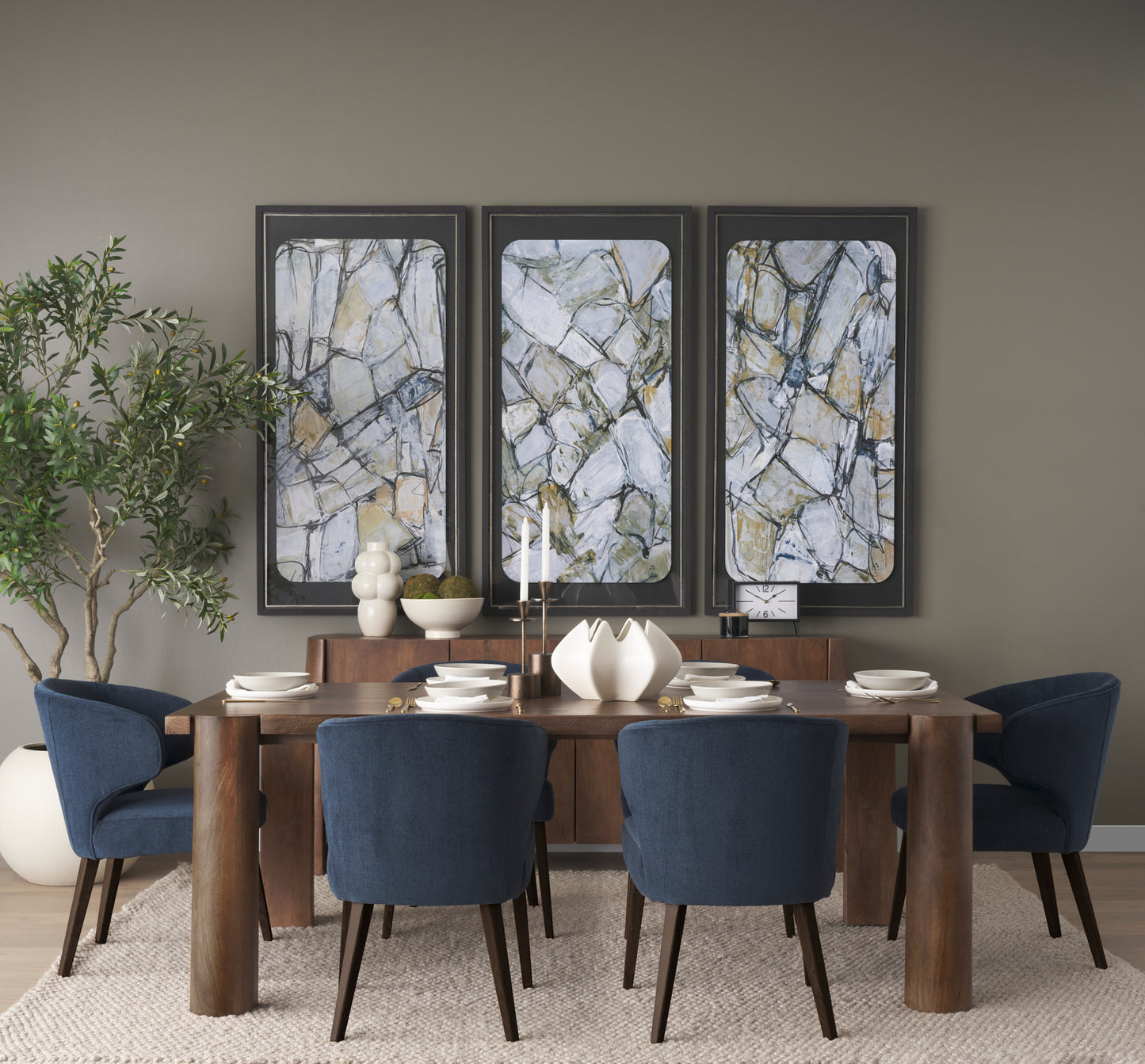 Tammar Rectangular Brown Wood Dining Table with Tapered Legs for a Stylish and Modern Dining Experience