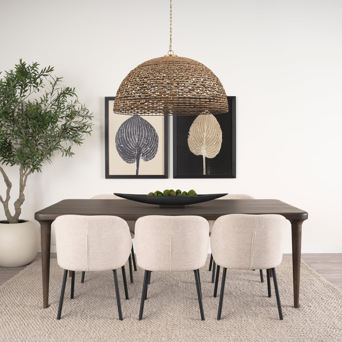 Suvan 84L Medium Dark Brown Rectangular Wood Dining Table for Modern and Stylish Dining Rooms