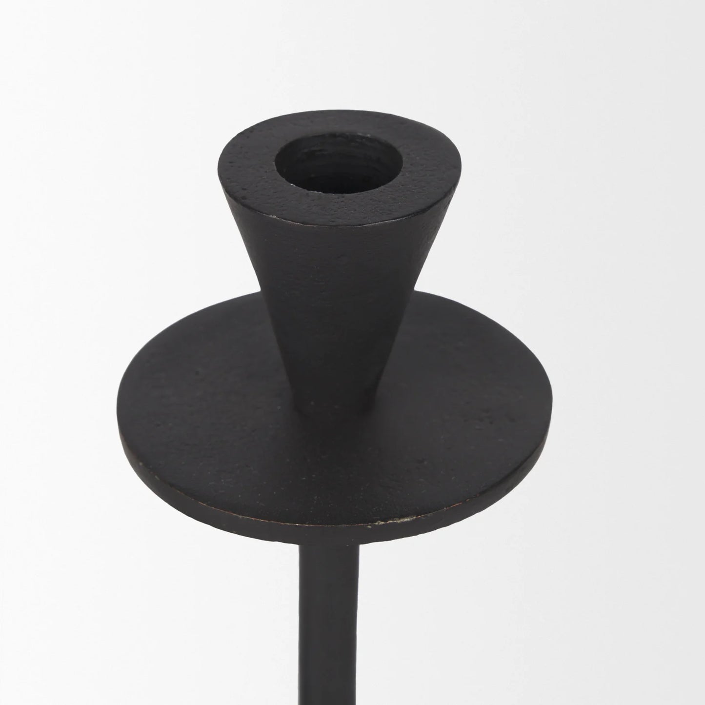 Petria Matte Black Textured Metal Taper Candle Holders - Stylish Elegance for Home Decor & Events