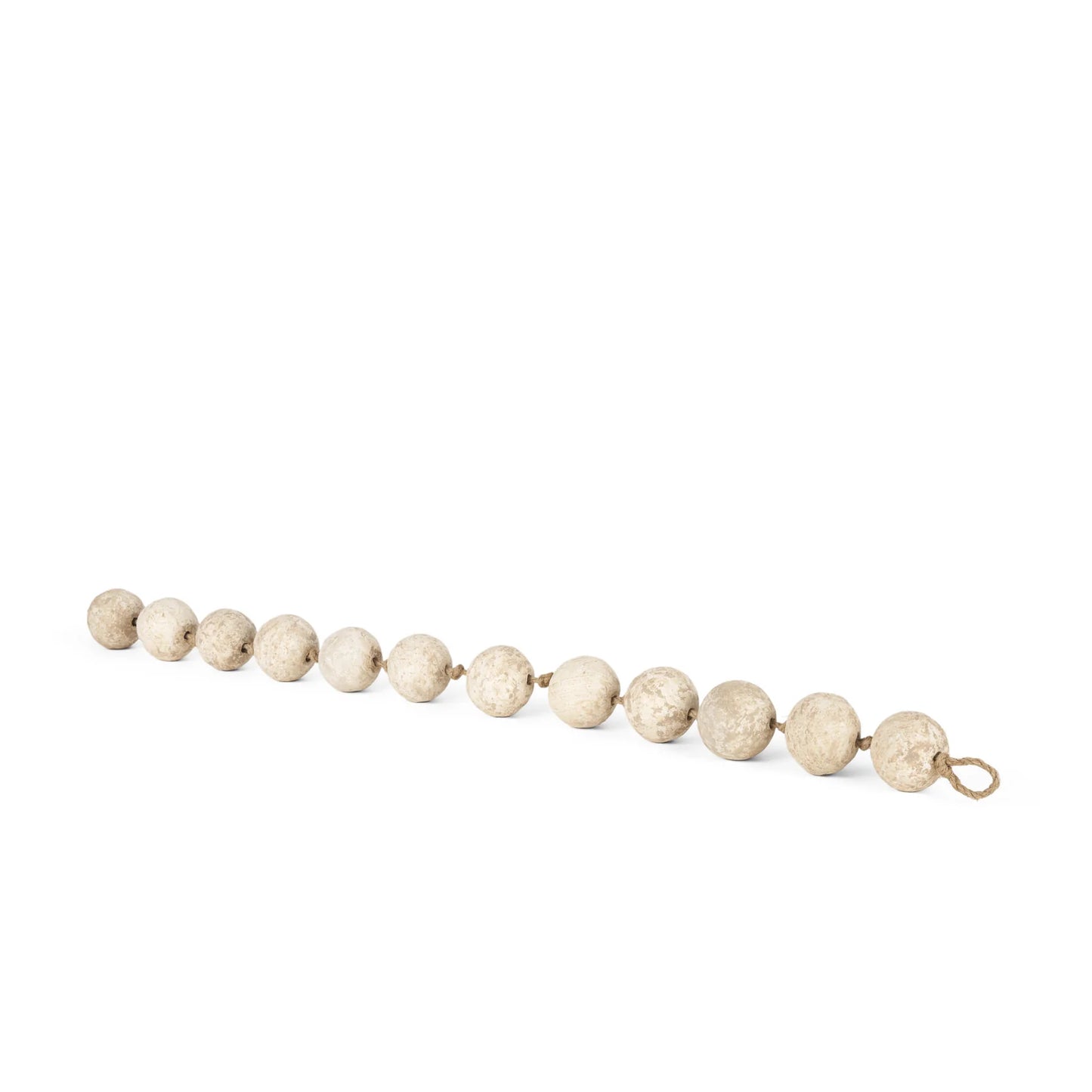 Varamala Hand-Crafted Paper Mache Sphere Garland β Eco-Friendly 12 Bead String for Elegant Decor - Beige
