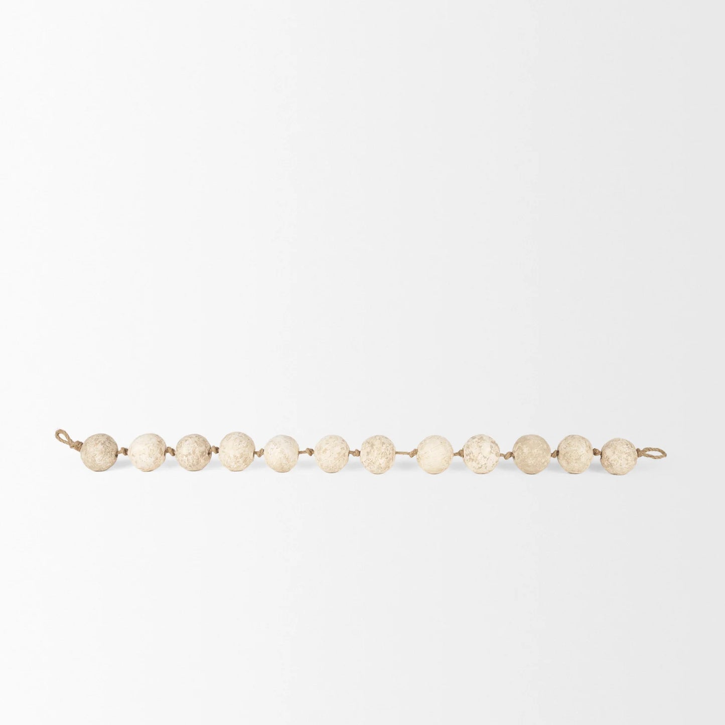 Varamala Hand-Crafted Paper Mache Sphere Garland β Eco-Friendly 12 Bead String for Elegant Decor - Beige