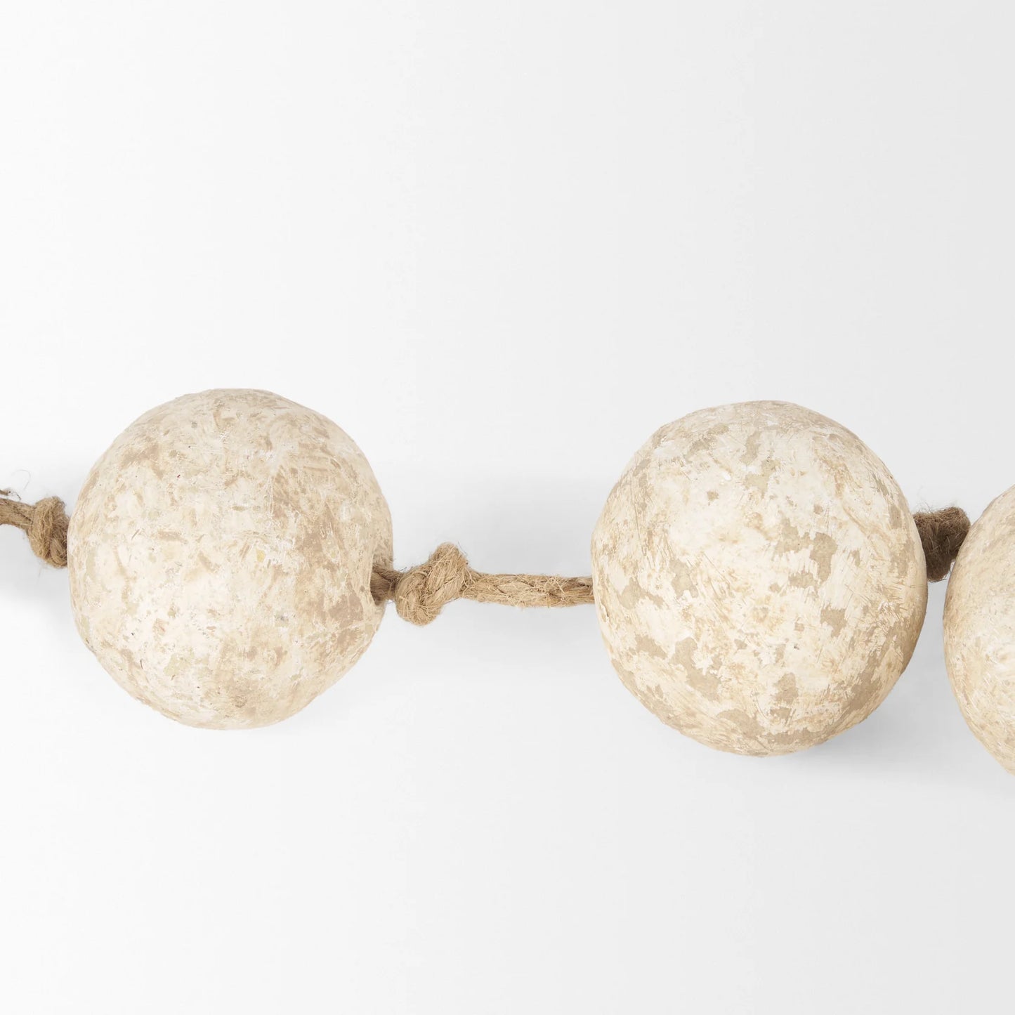 Varamala Hand-Crafted Paper Mache Sphere Garland β Eco-Friendly 12 Bead String for Elegant Decor - Beige