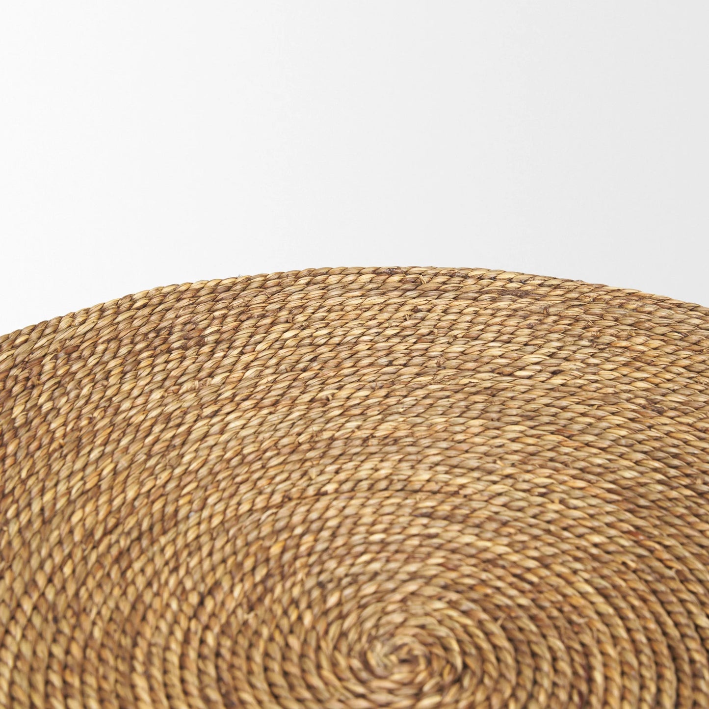 Wenopa Stylish Matte Black Wood Accent Tables with Natural Jute Top – Chic and Functional Home Decor for Modern Spaces