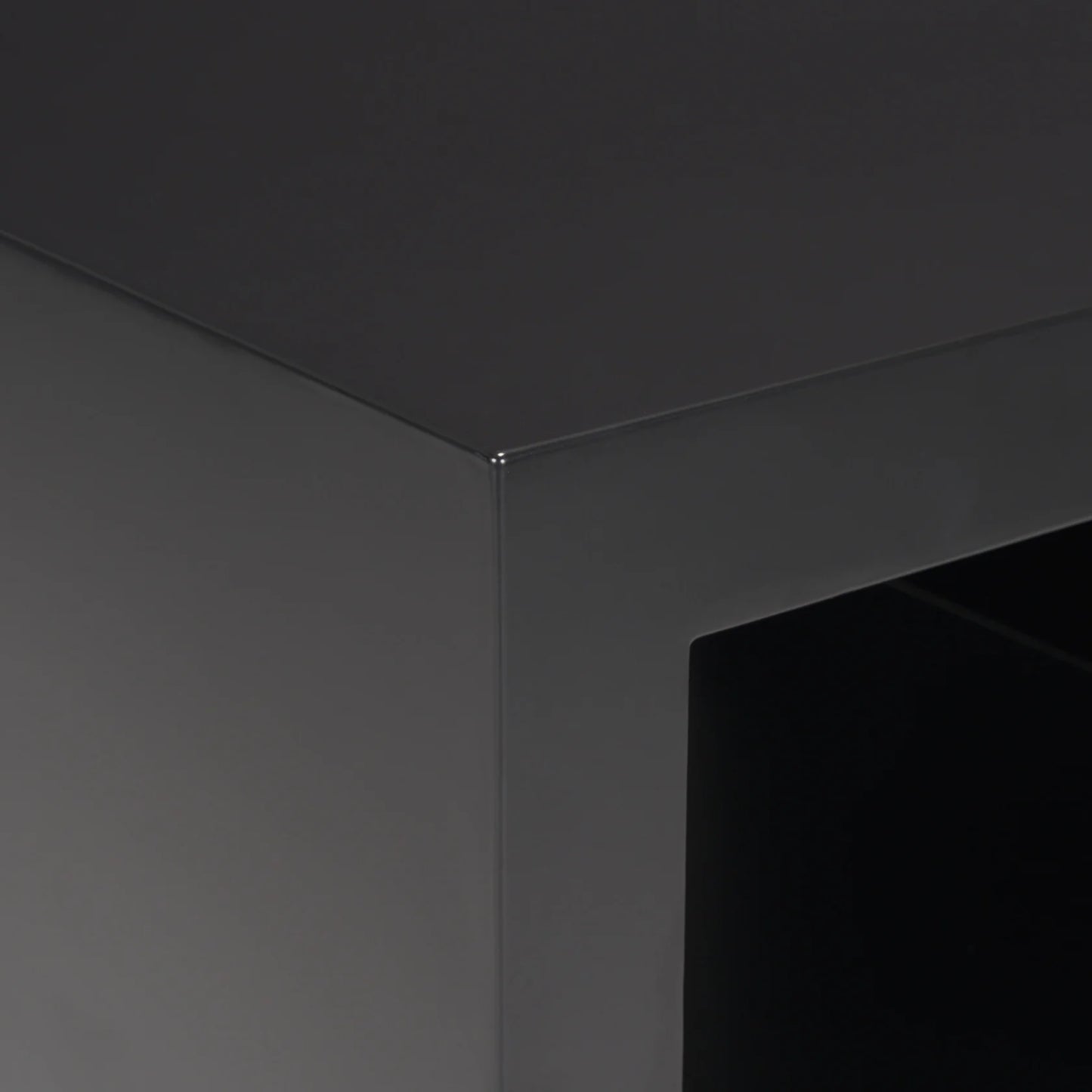 Vondra Stylish Matte Black Metal Side Table with Open Shelves - Modern Design for Any Space
