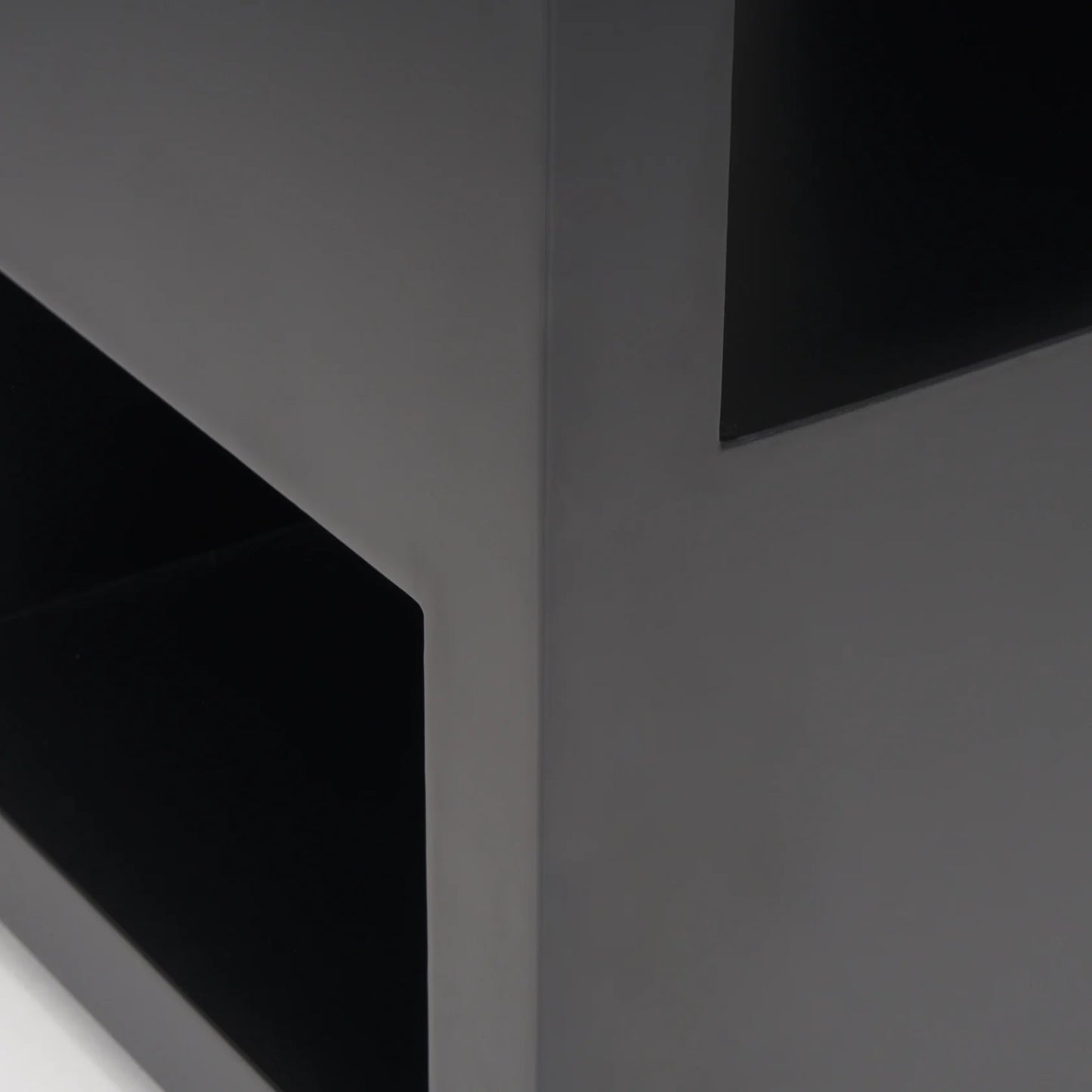 Vondra Stylish Matte Black Metal Side Table with Open Shelves - Modern Design for Any Space