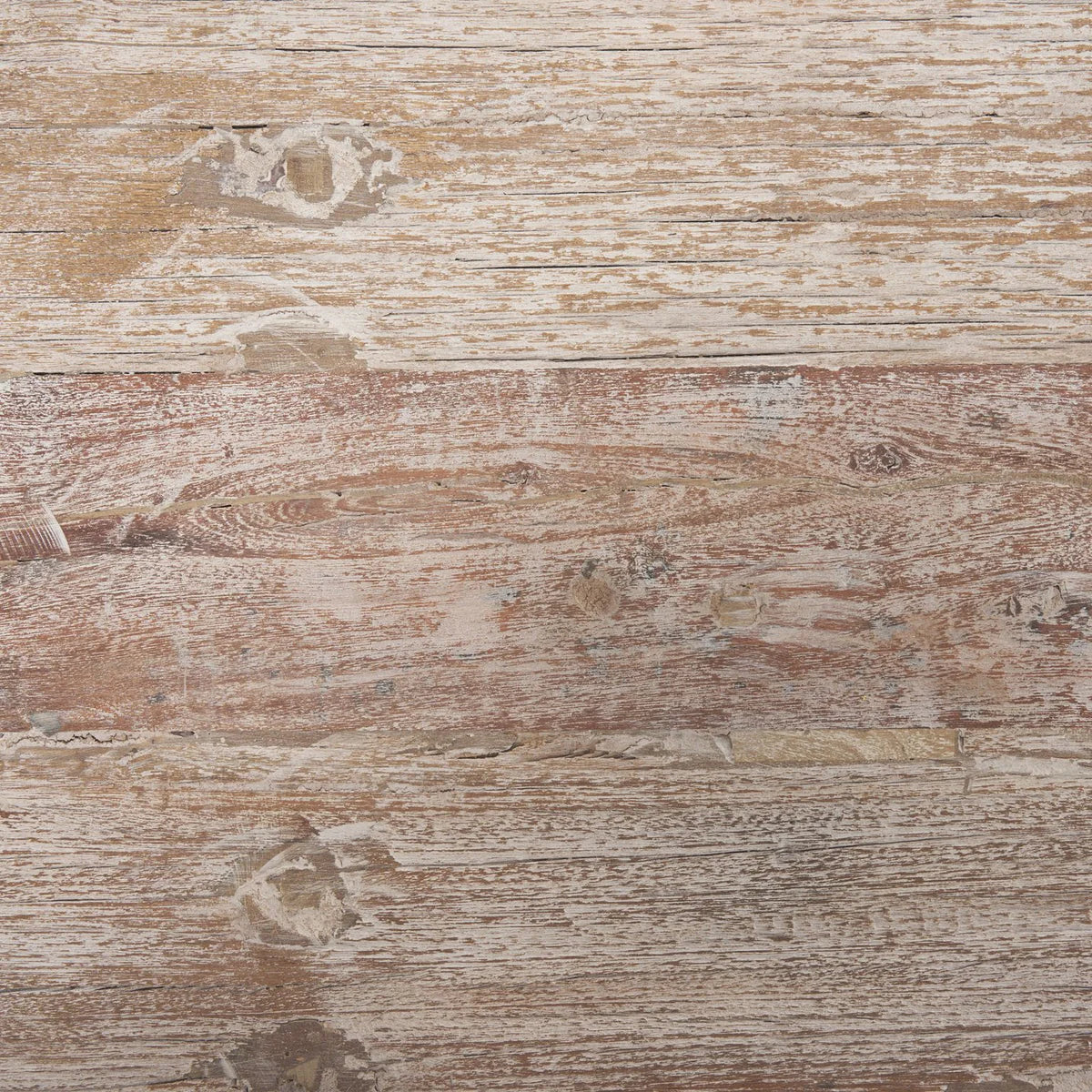 McArthur Rustic Reclaimed Wood Console Table with Whitewash Finish and Soft Blush Undertones