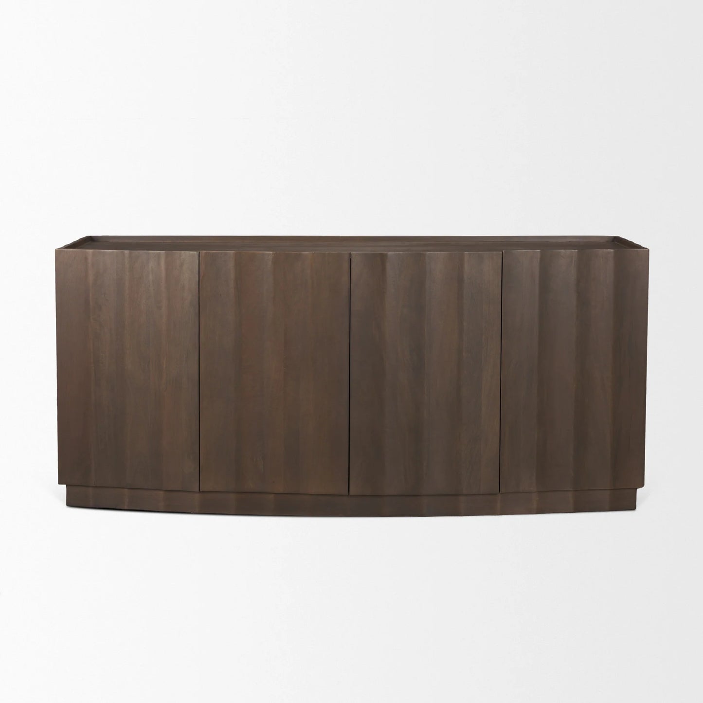 Swanson Dark Brown Mango Wood Sideboard with Scalloped Doors β Stylish Storage for Any Room
