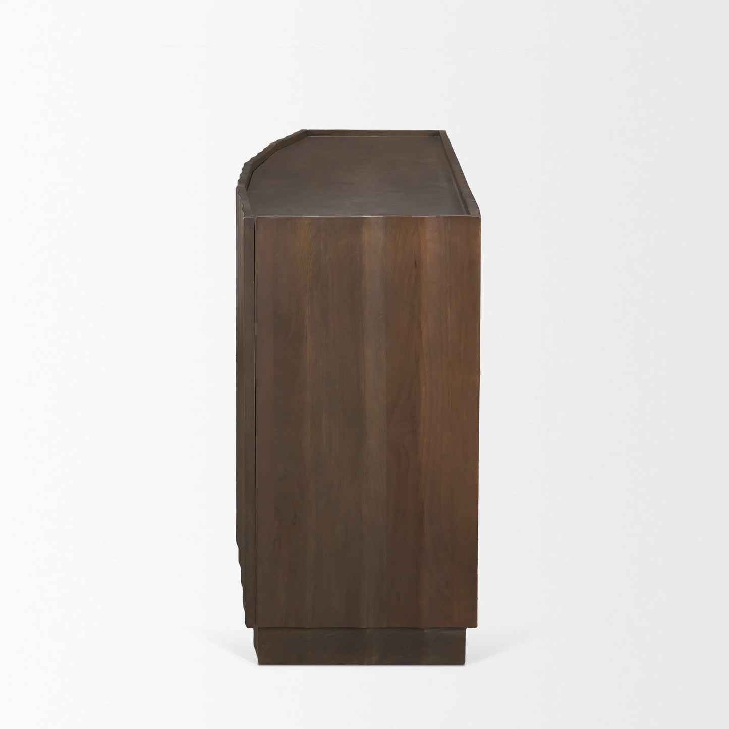 Swanson Dark Brown Mango Wood Sideboard with Scalloped Doors β Stylish Storage for Any Room