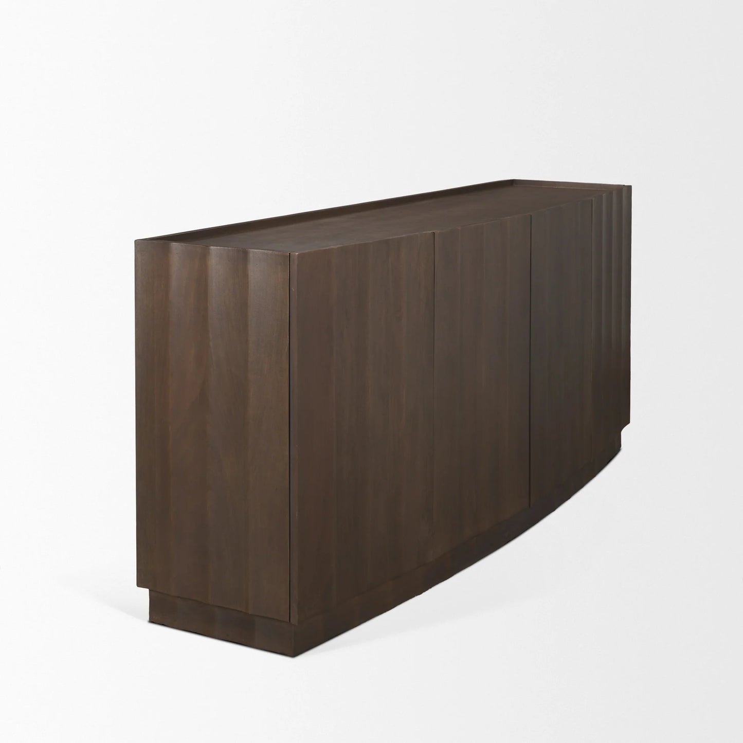 Swanson Dark Brown Mango Wood Sideboard with Scalloped Doors β Stylish Storage for Any Room