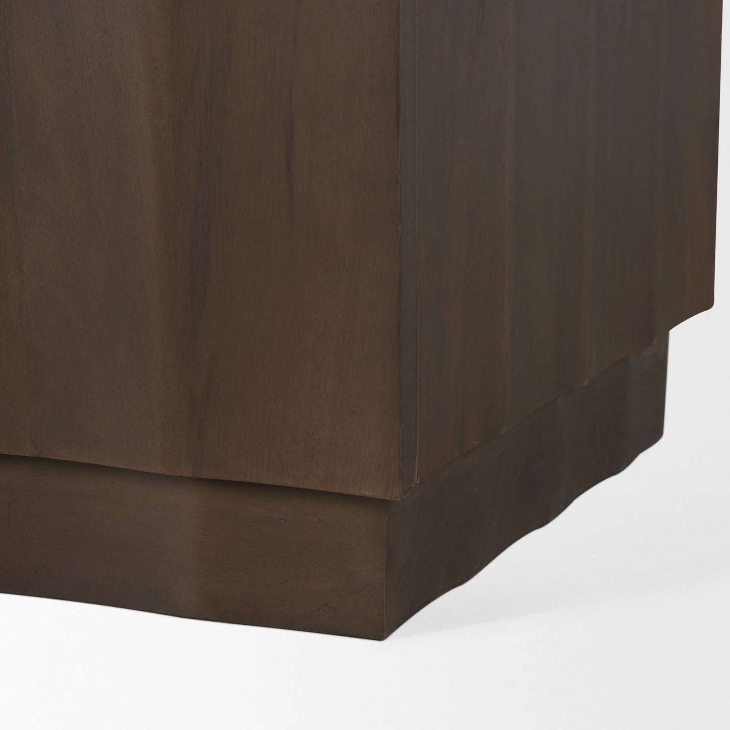 Swanson Dark Brown Mango Wood Sideboard with Scalloped Doors β Stylish Storage for Any Room