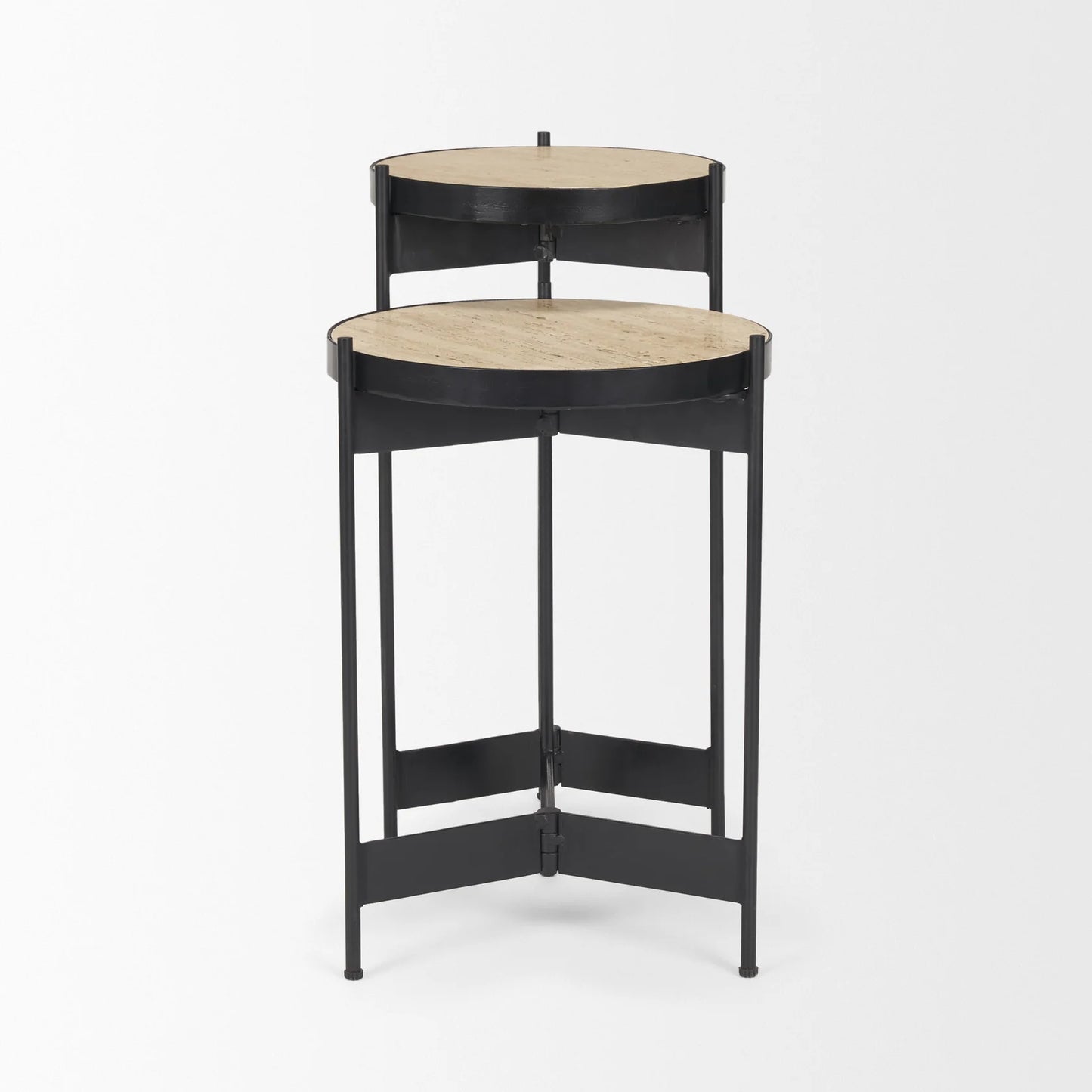 Wade Travertine Marble End Tables – Elegant and Durable Accent Pieces for Contemporary Living Rooms