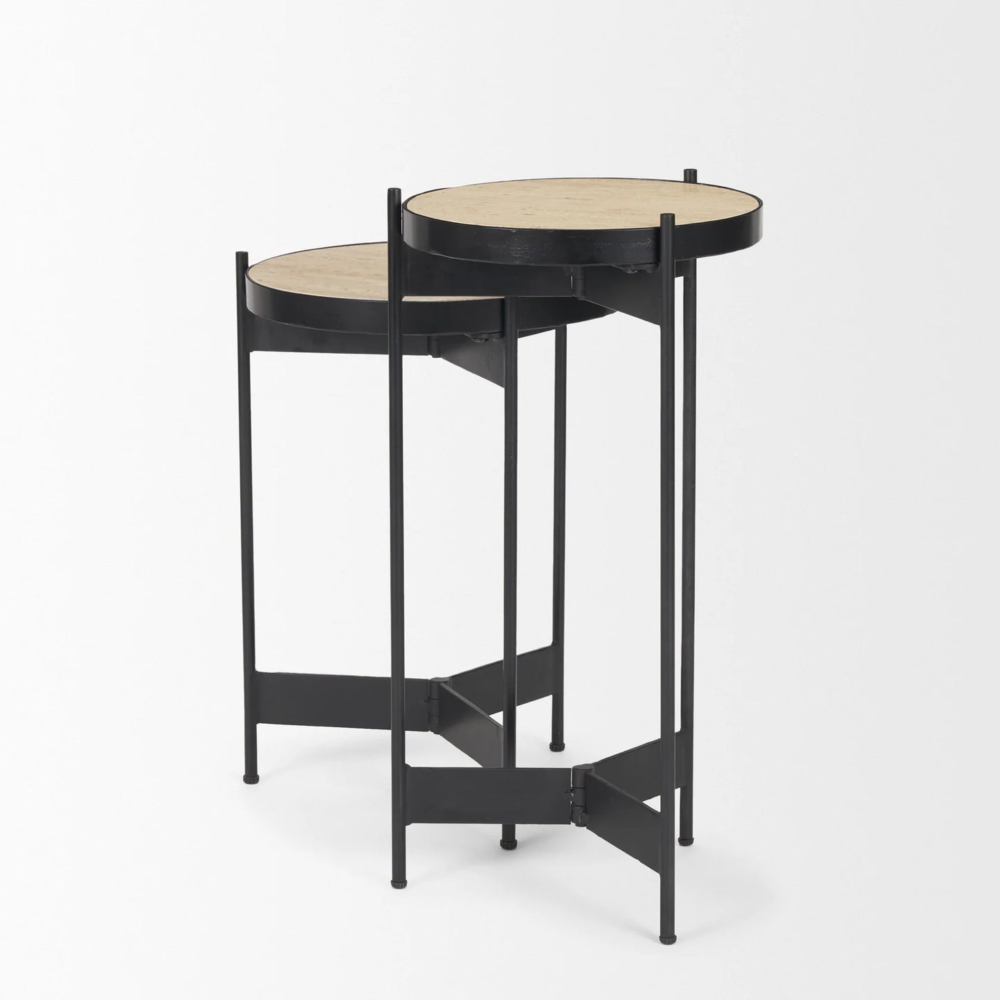Wade Travertine Marble End Tables – Elegant and Durable Accent Pieces for Contemporary Living Rooms