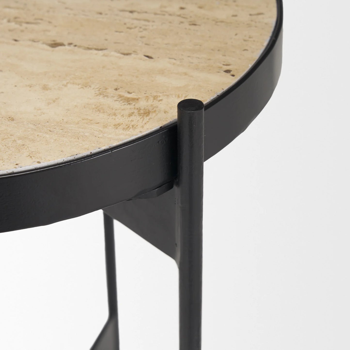 Wade Travertine Marble End Tables – Elegant and Durable Accent Pieces for Contemporary Living Rooms