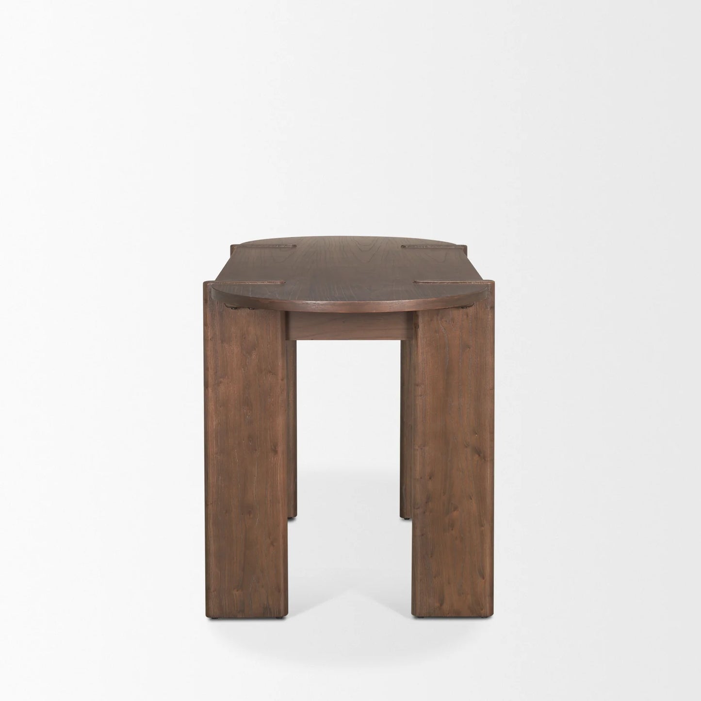 Sohan Elegant Dark Brown Elm Wood Oblong Desk with Oval Top – A Stylish and Functional Addition to Your Home Office