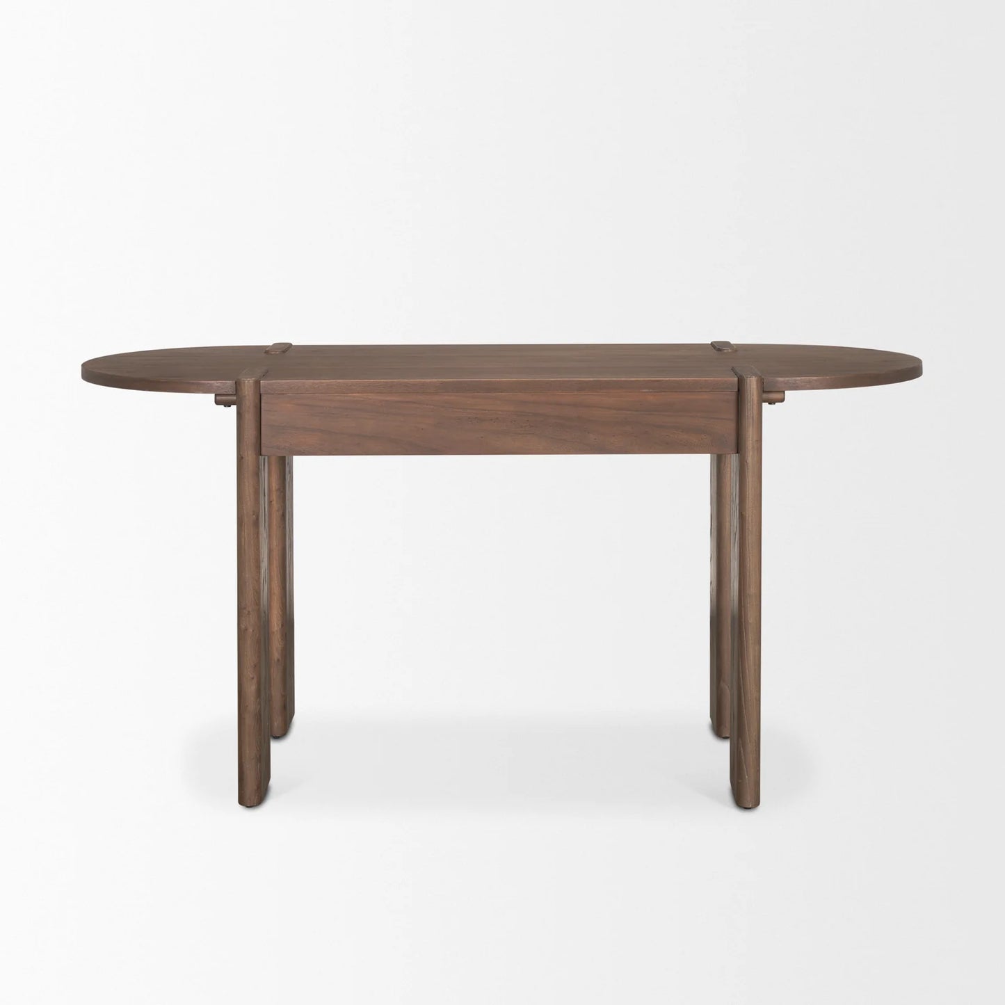 Sohan Elegant Dark Brown Elm Wood Oblong Desk with Oval Top – A Stylish and Functional Addition to Your Home Office
