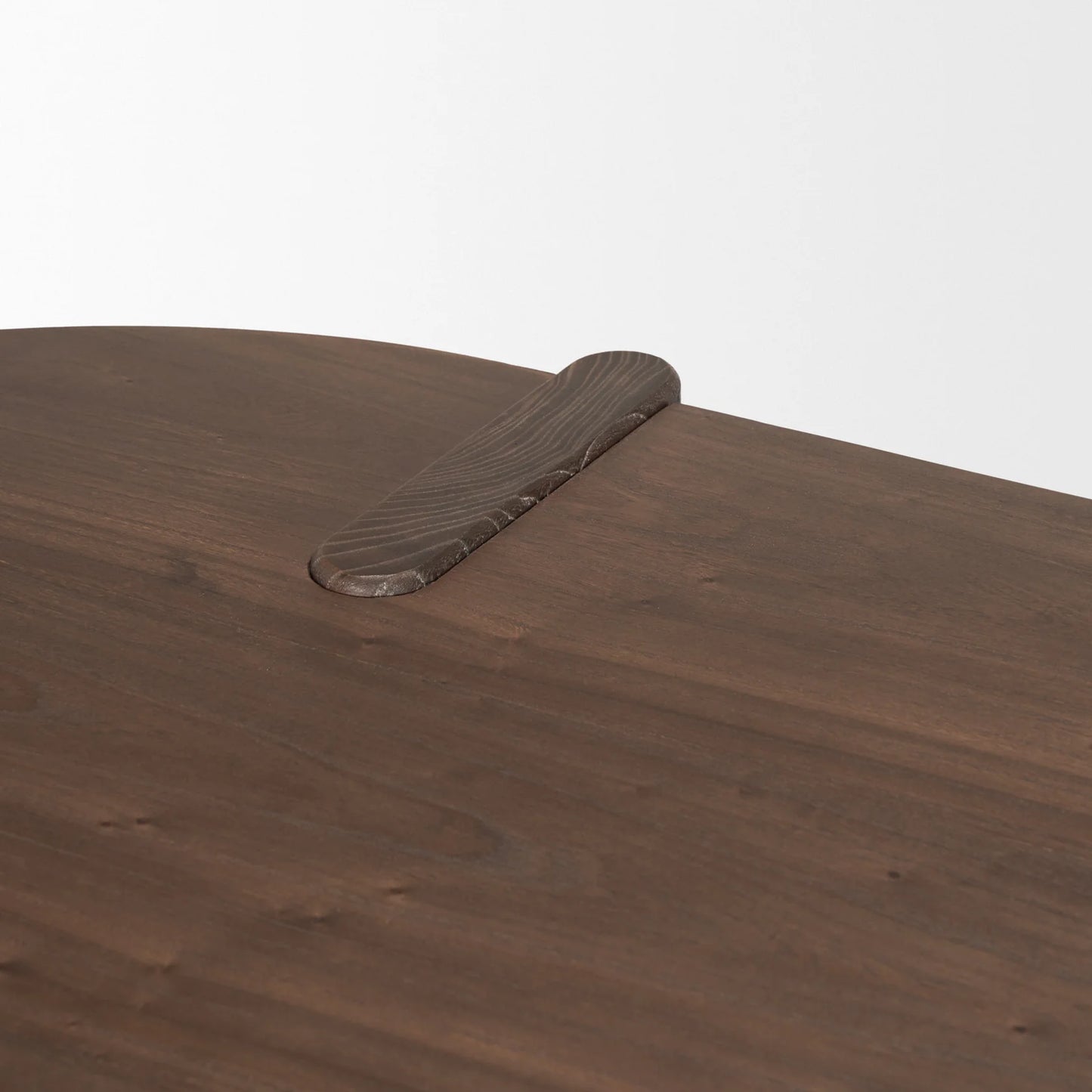 Sohan Elegant Dark Brown Elm Wood Oblong Desk with Oval Top – A Stylish and Functional Addition to Your Home Office