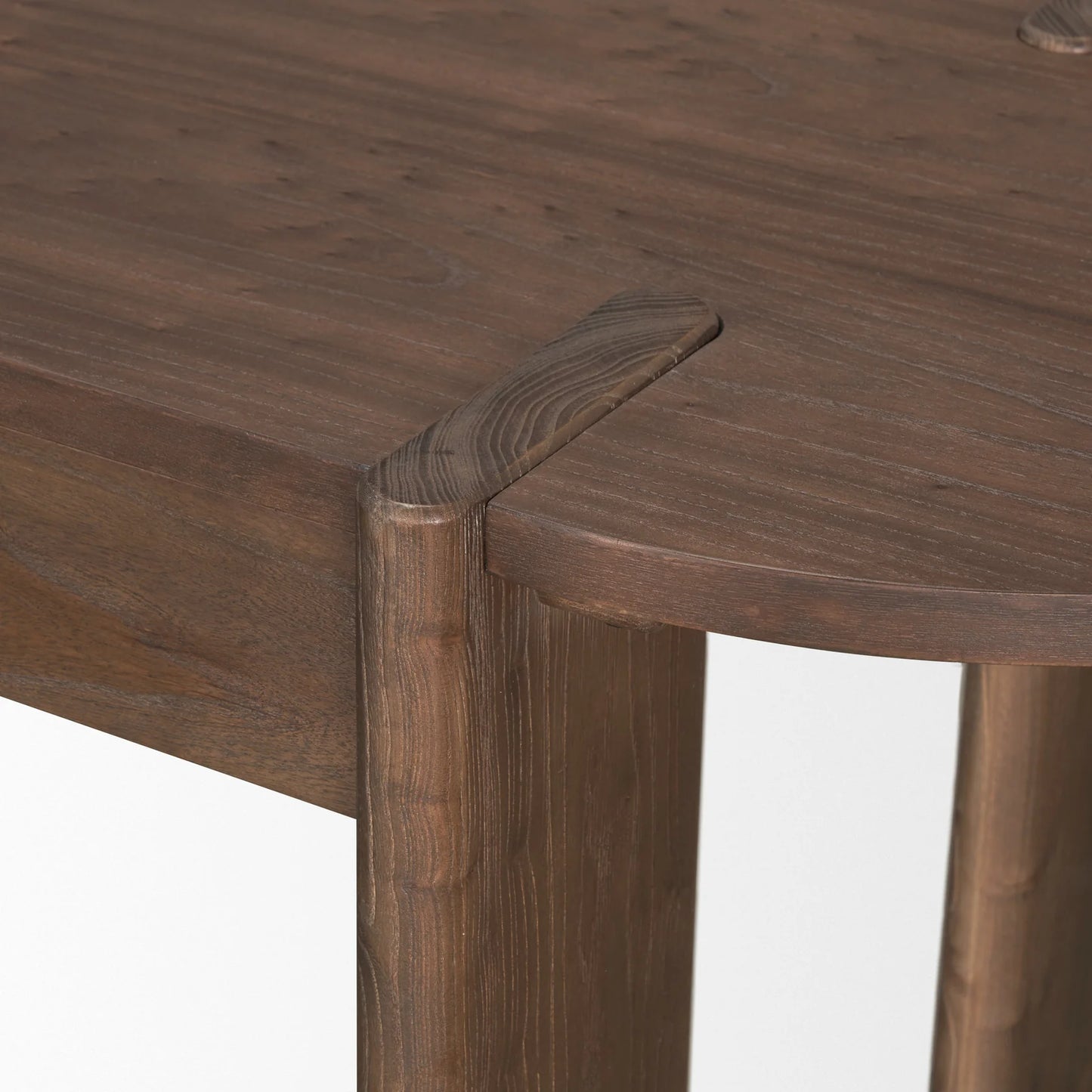 Sohan Elegant Dark Brown Elm Wood Oblong Desk with Oval Top – A Stylish and Functional Addition to Your Home Office