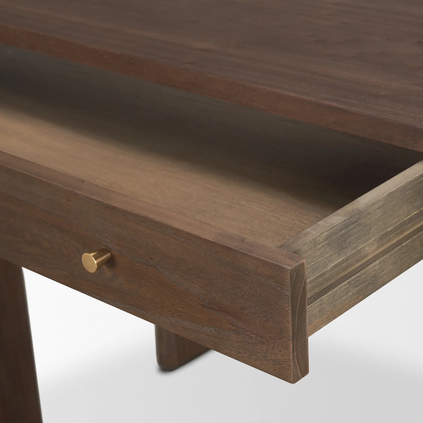 Sohan Elegant Dark Brown Elm Wood Oblong Desk with Oval Top – A Stylish and Functional Addition to Your Home Office