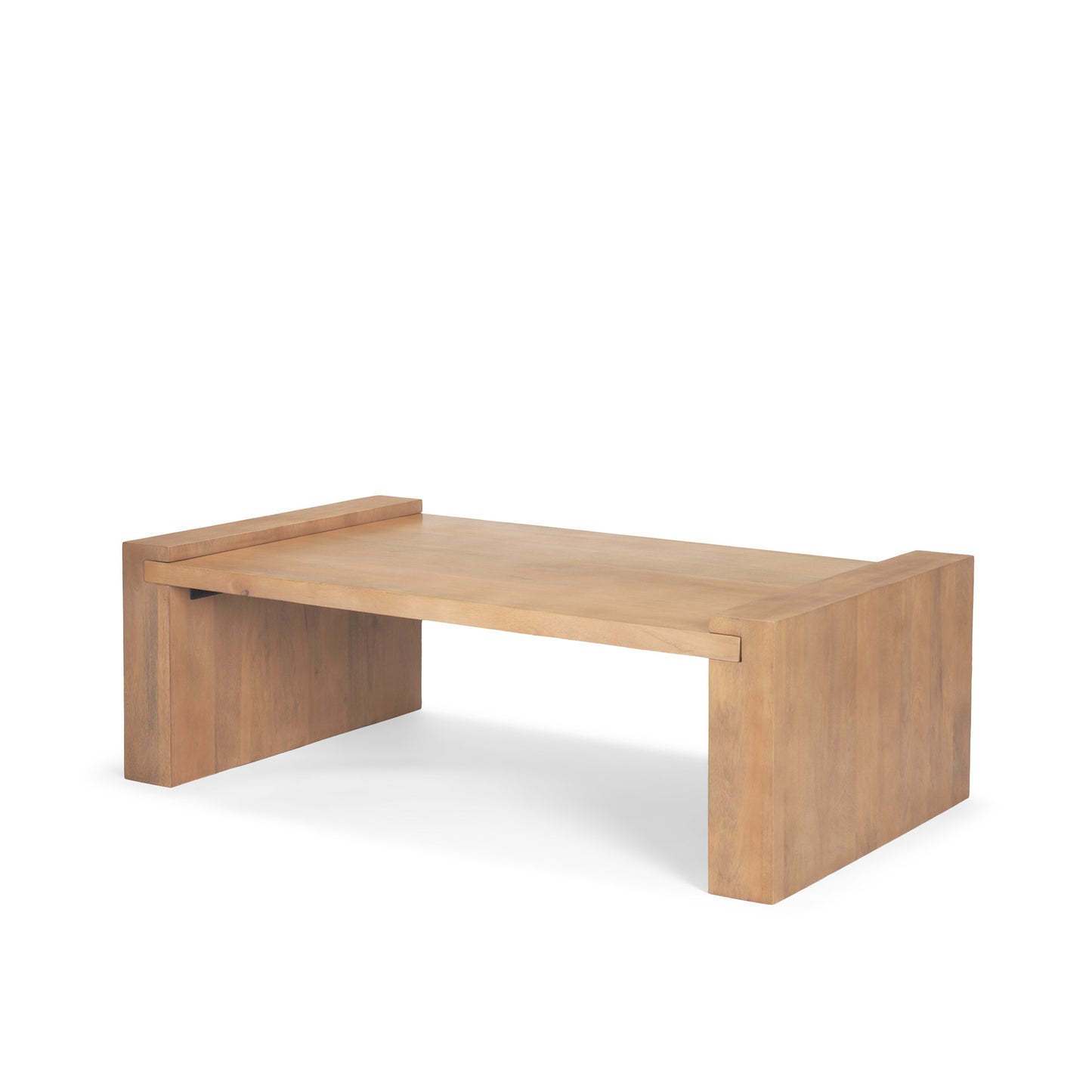 Wesson Light Brown Wood Rectangular Coffee Table - Simple and Elegant Living Room Accent
