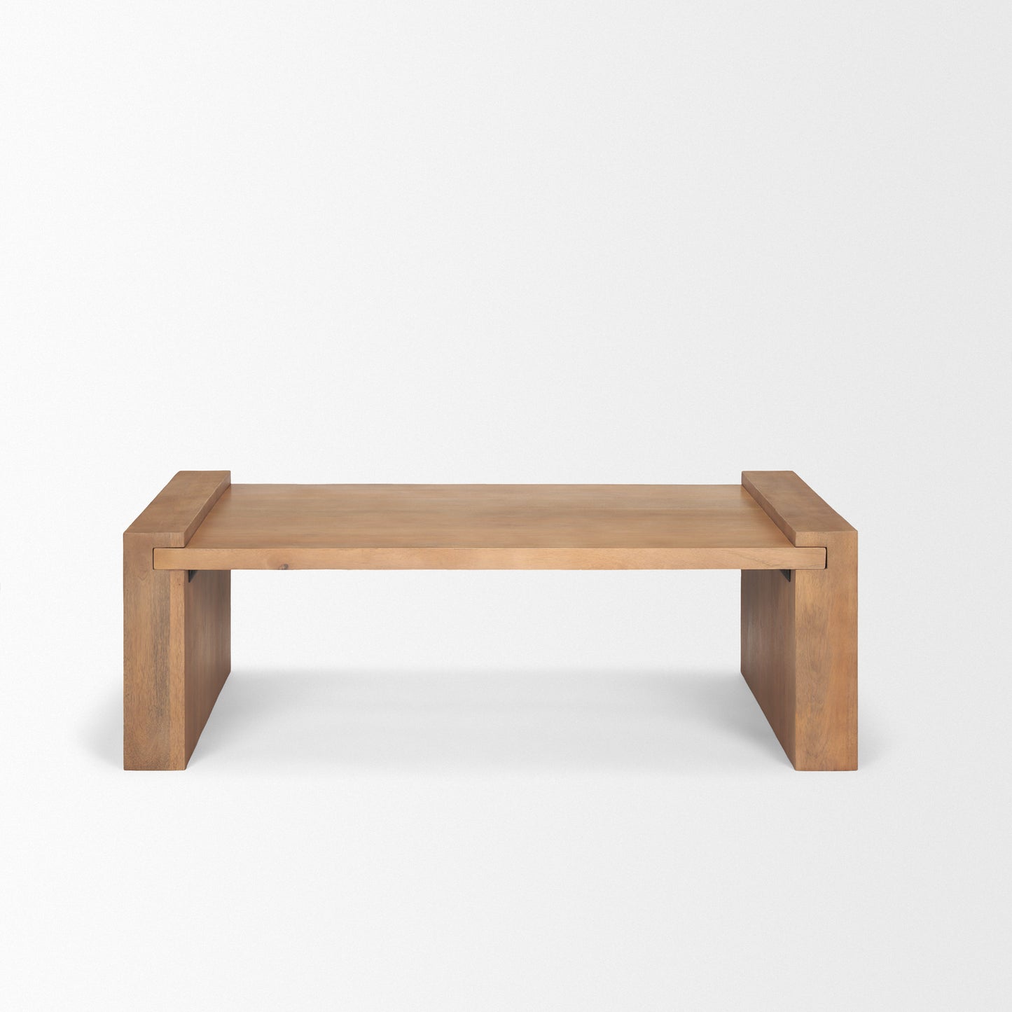 Wesson Light Brown Wood Rectangular Coffee Table - Simple and Elegant Living Room Accent