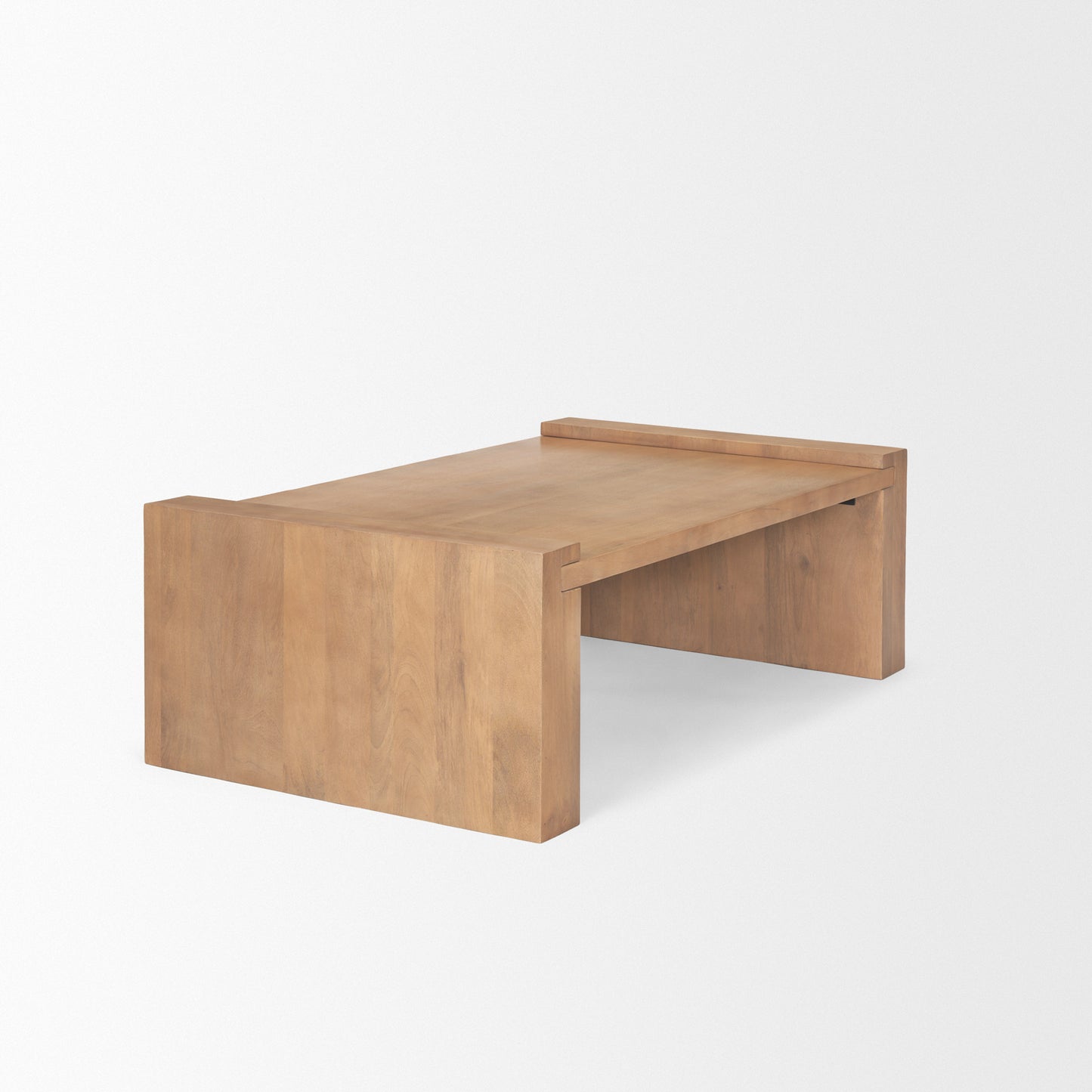 Wesson Light Brown Wood Rectangular Coffee Table - Simple and Elegant Living Room Accent
