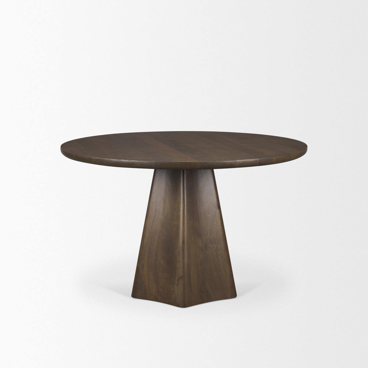 Jovani 48" Solid Dark Brown Mango Wood Round Dining Table
