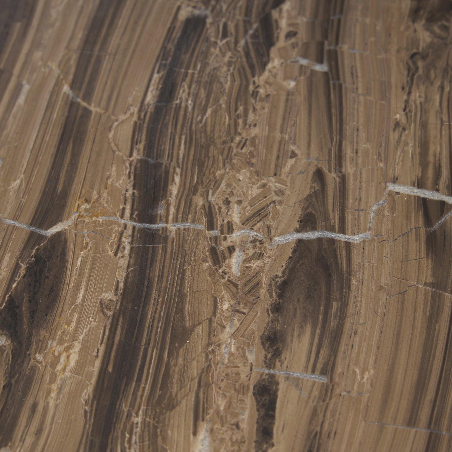 Jovia Brown Mango Wood with Cappuccino Marble Round Side Table