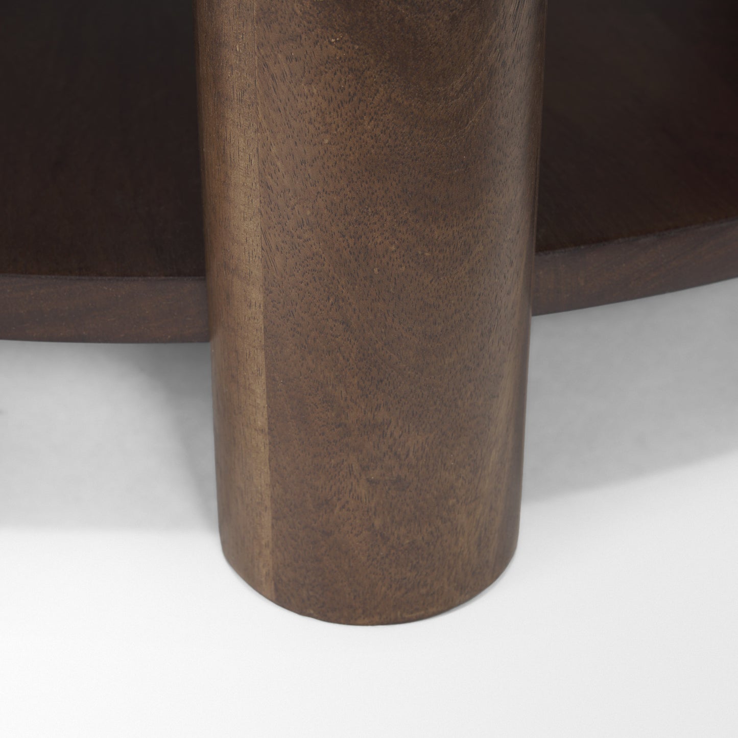 Jovia Brown Mango Wood Coffee Table with Cappuccino Marble Round Top - Elegant and Sophisticated Living Room Accent