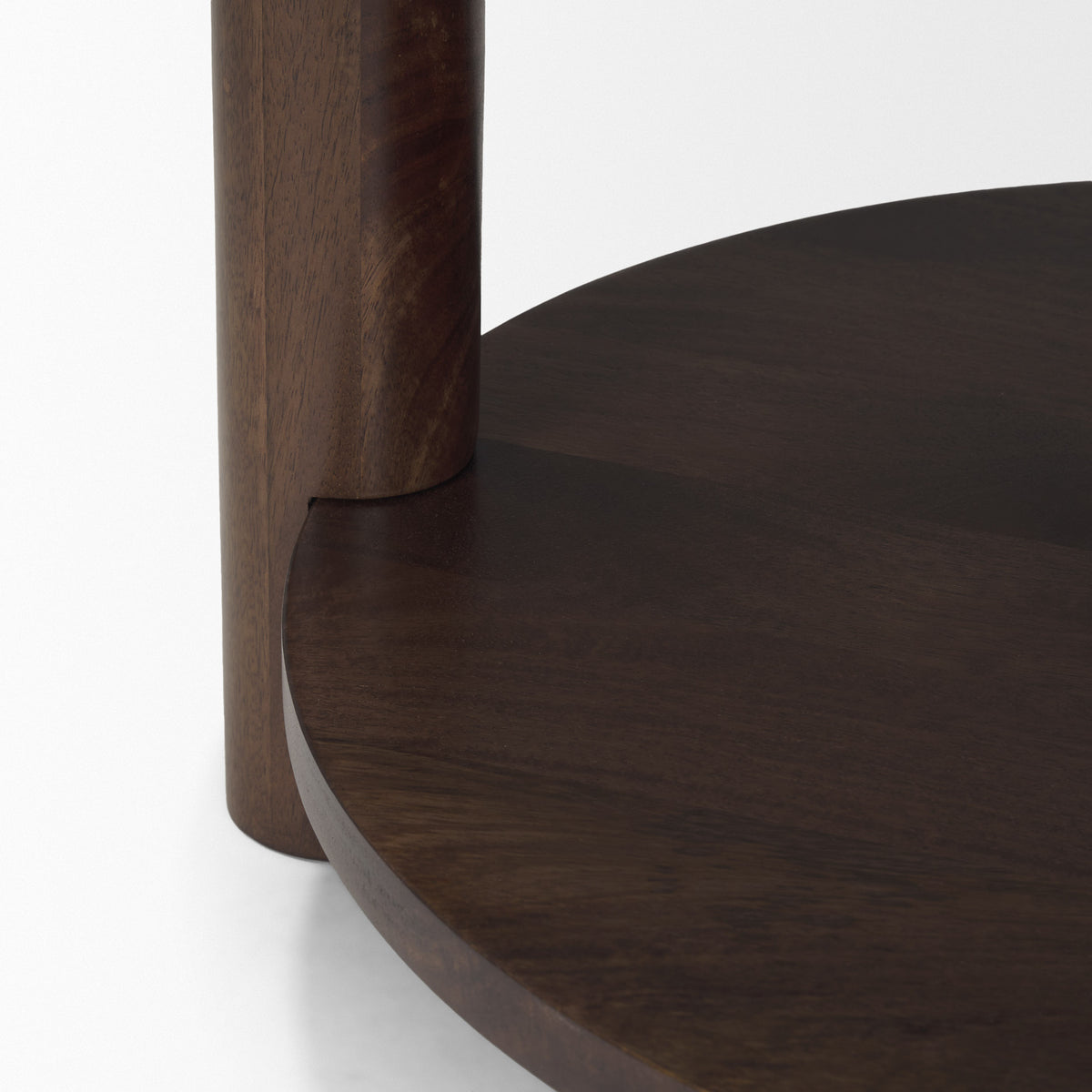 Jovia Brown Mango Wood with Cappuccino Marble Round Side Table