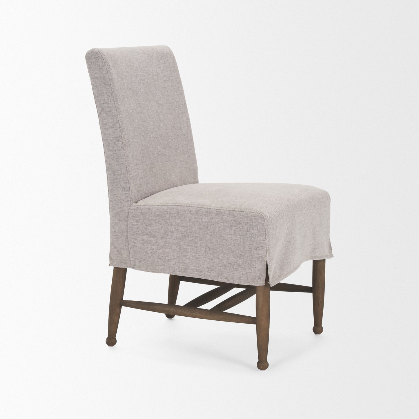 Whitley Gray Performance Fabric Dining Chair Set of 2 with Oak Wood Frame for Elegant Dining Spaces