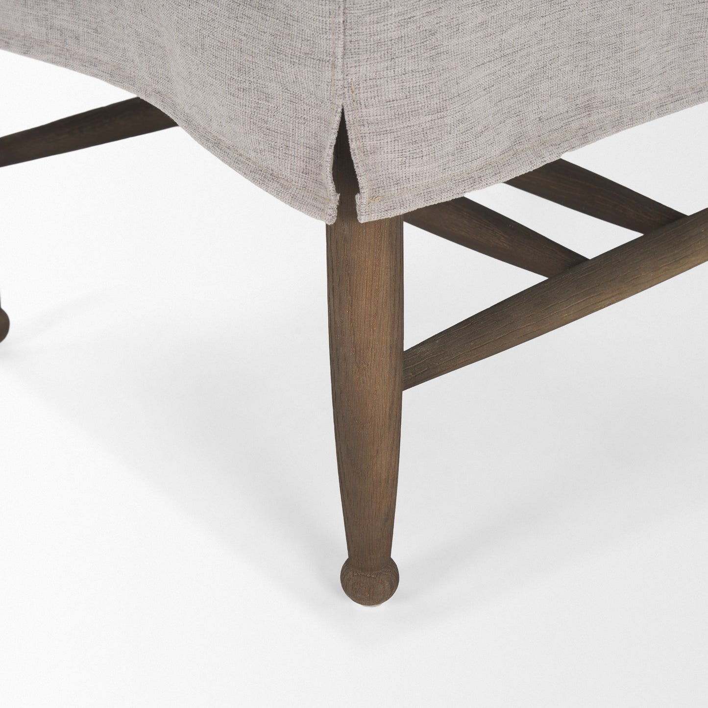 Whitley Gray Performance Fabric Dining Chair Set of 2 with Oak Wood Frame for Elegant Dining Spaces