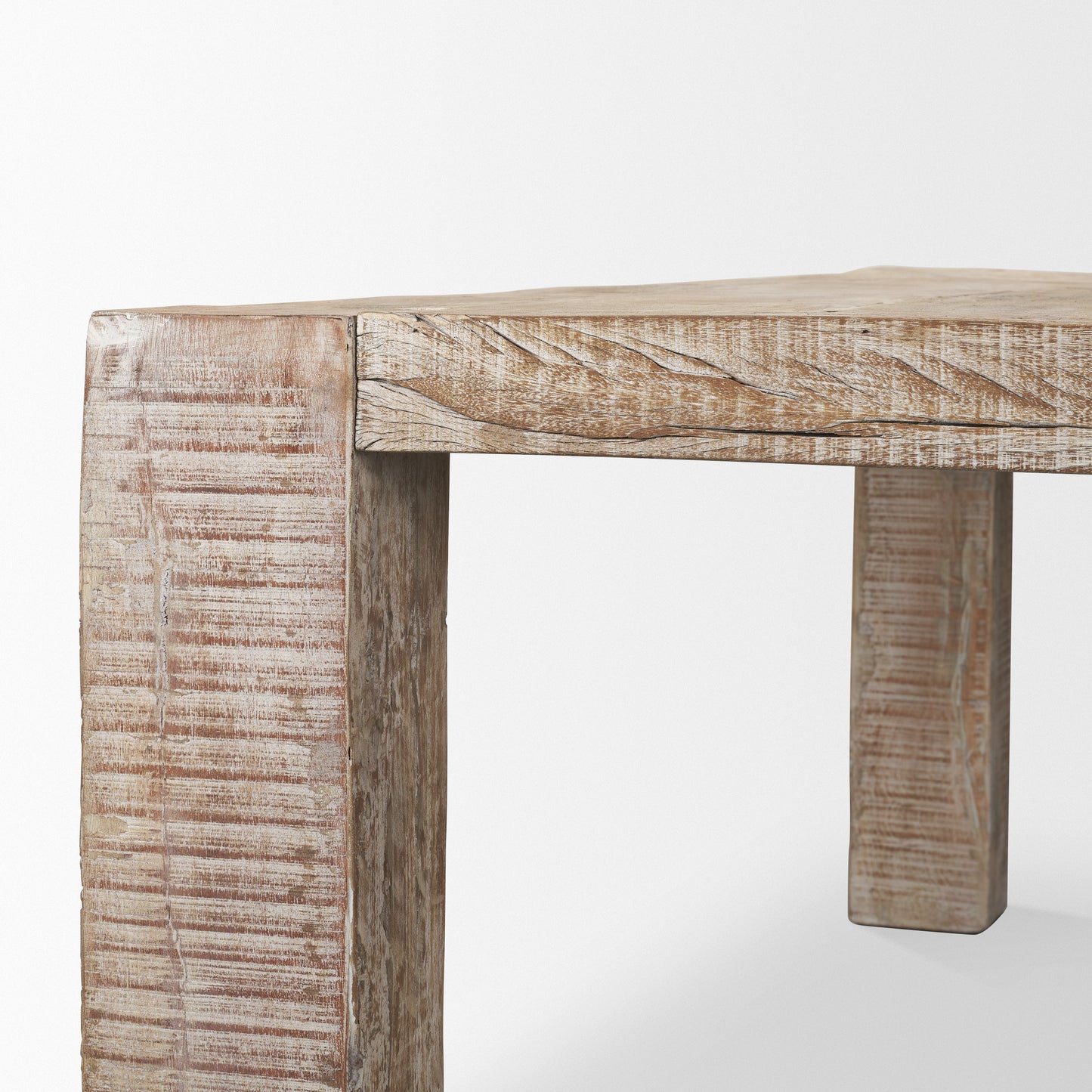 McArthur 84" Dining Table – Whitewash Reclaimed Wood Farmhouse Style