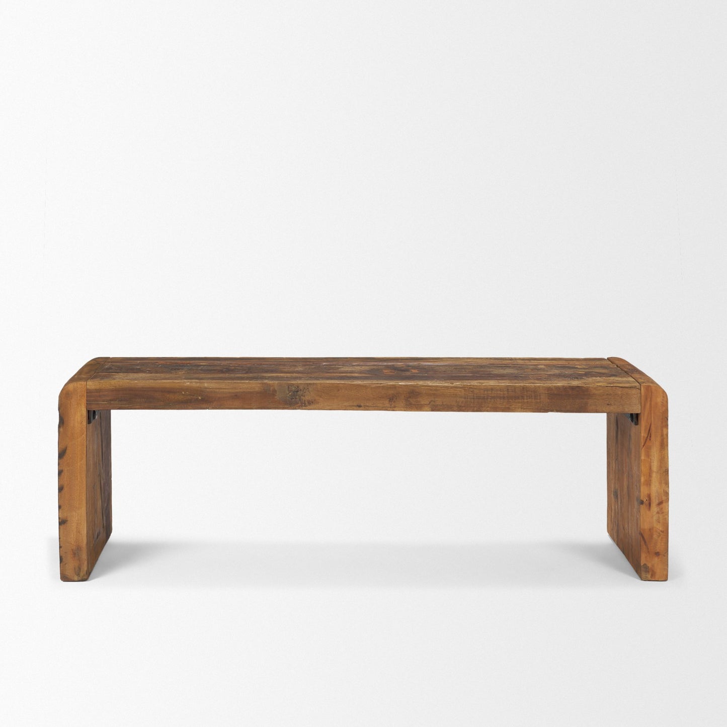 Estelle Reclaimed Wood Bench – Rustic Brown Finish for Entryway or Dining