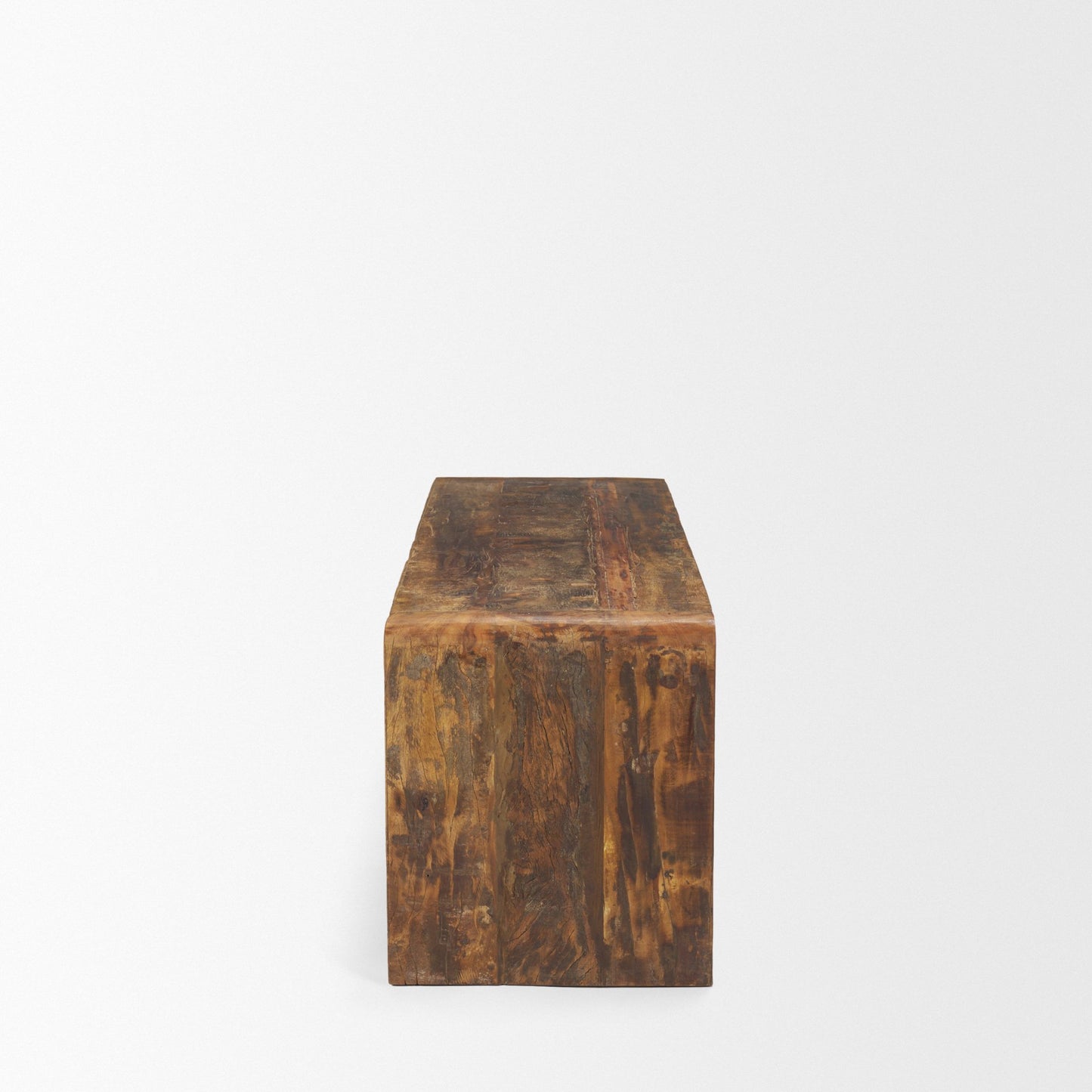 Estelle Reclaimed Wood Bench – Rustic Brown Finish for Entryway or Dining