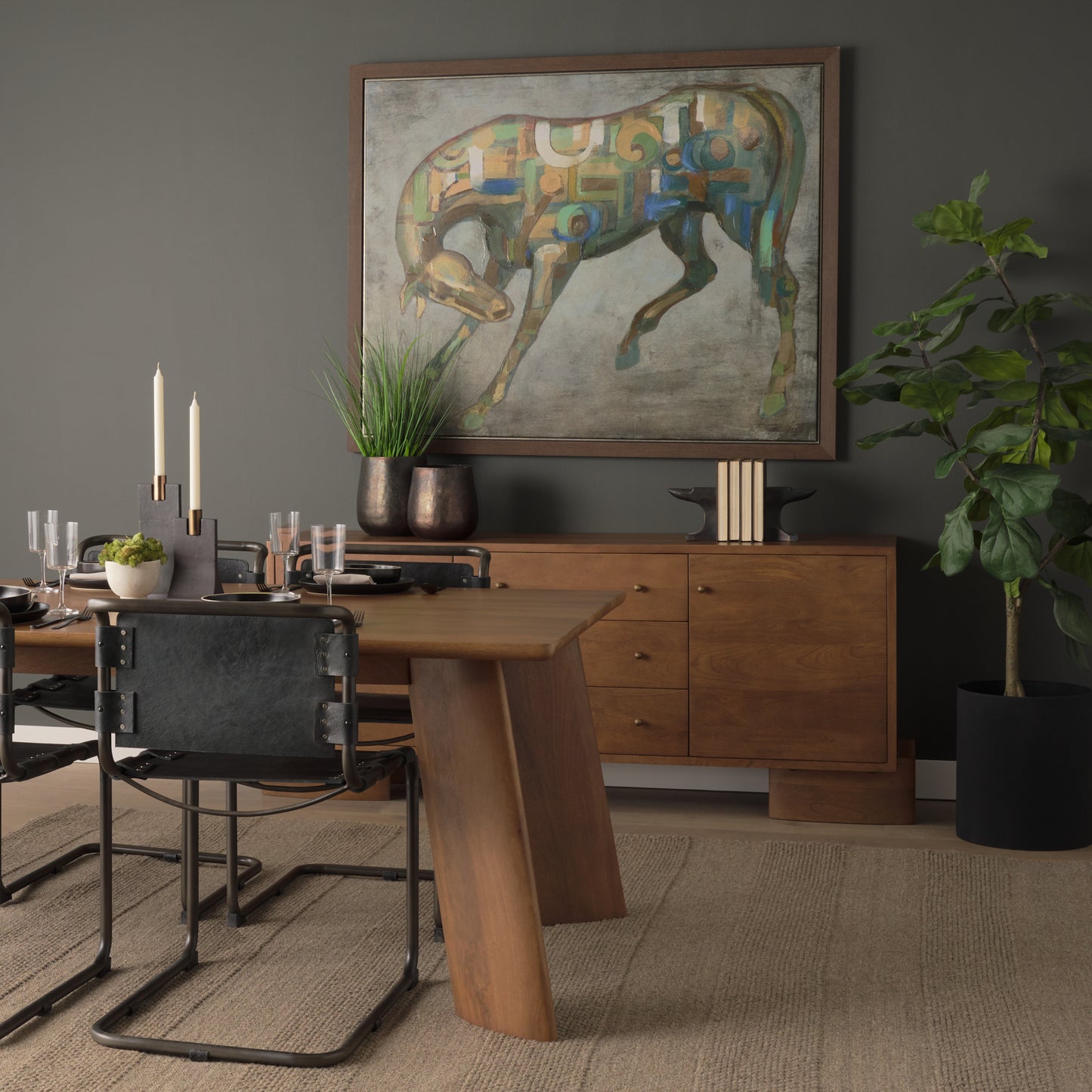 Jonan Brown Solid Mango Wood Dining Table – Rectangular Rustic Design